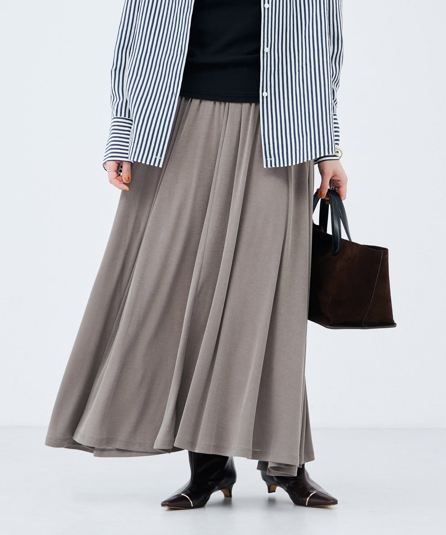 NOLLEY'S(ノーリーズ) 【WEB限】《セットアップ》ウォッシャブルフィブリルテレコフレアーマキシスカート