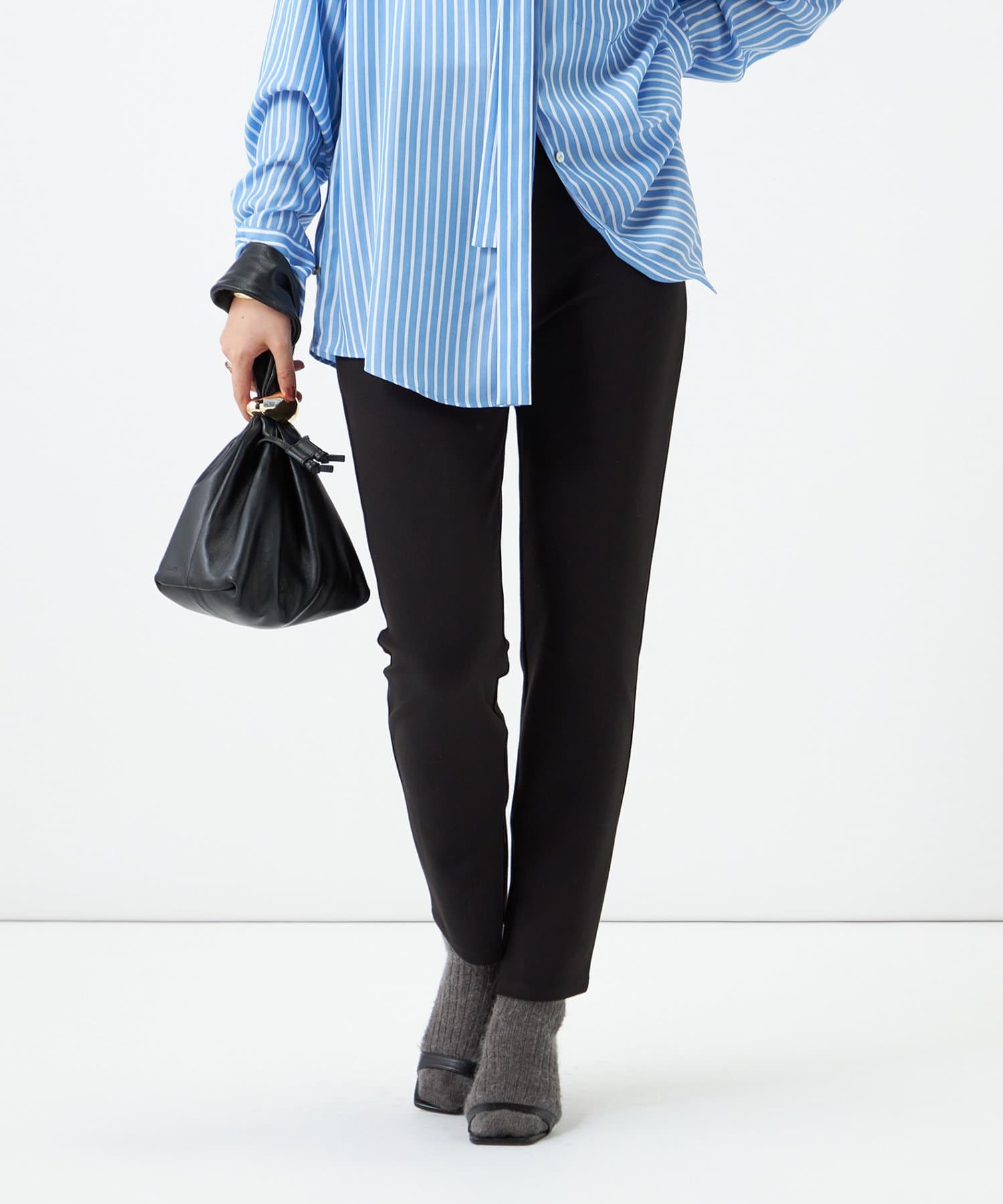 NOLLEY'S(ノーリーズ) ウォッシャブルStretch Zipレギンスパンツ