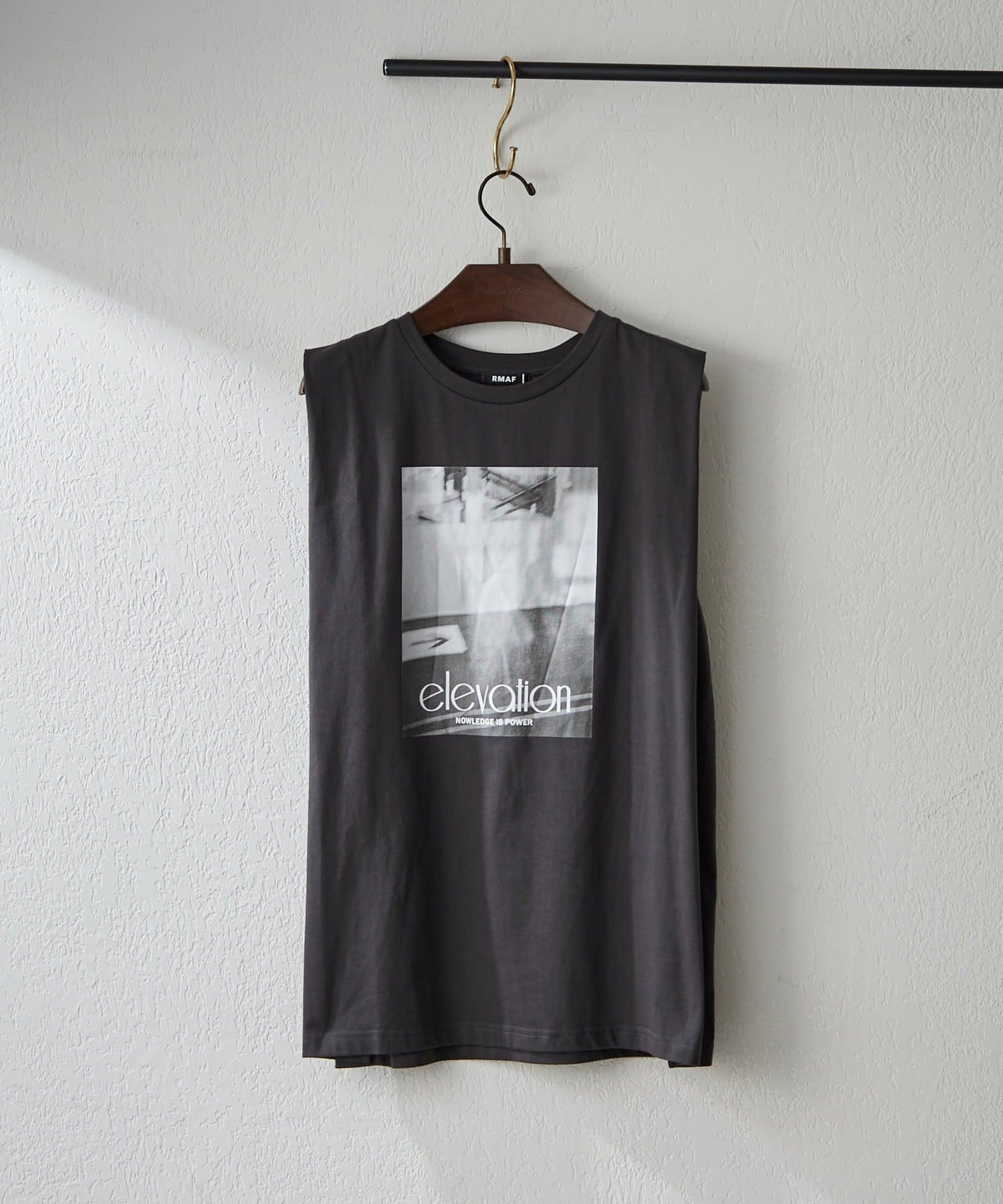 NICE CLAUP / OLIVE des OLIVE OUTLET(ナイスクラップ  / オリーブ デ オリーブ アウトレット) 【RMAF】フォト＆ロゴタックノースリカットソー