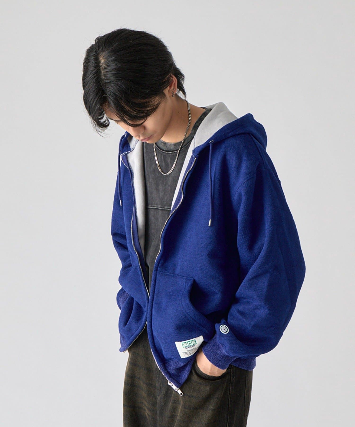 -goocy-(グーシー) 【DISCUS】インレイ裏シャギーボンディングフーディー