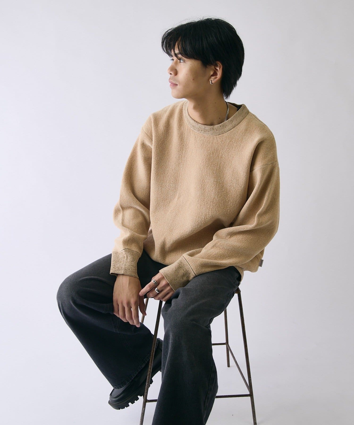 -goocy-(グーシー) モールダブルフェイス ニットプルオーバー