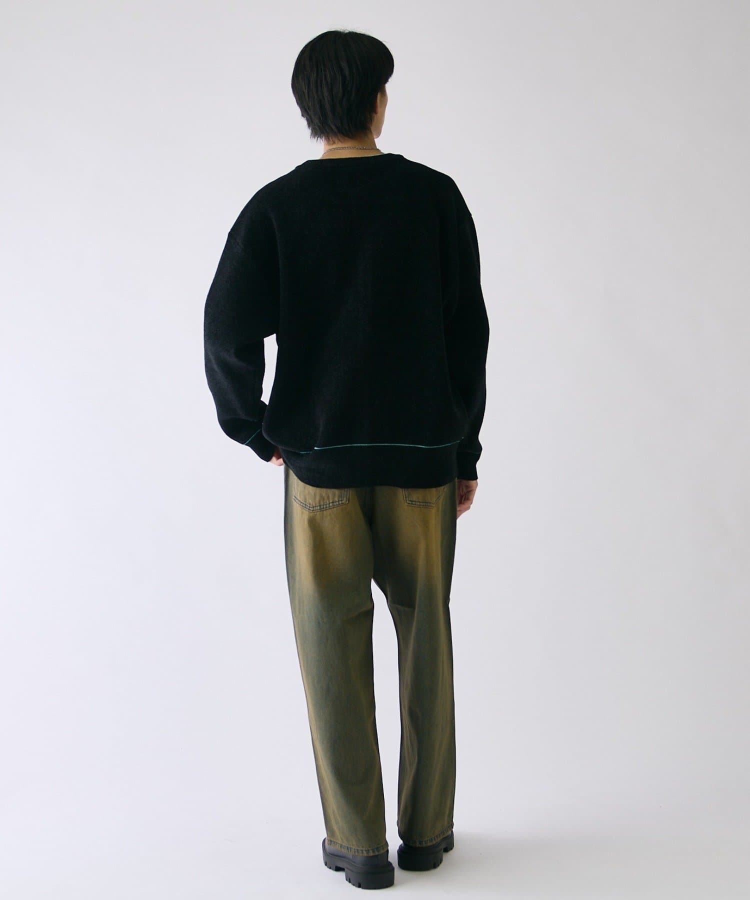 -goocy-(グーシー) モールダブルフェイスニットカーディガン