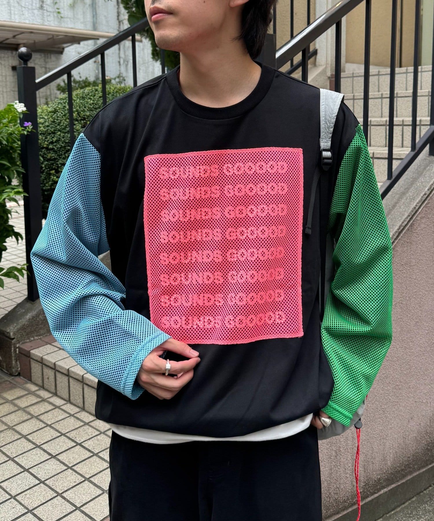 CIAOPANIC TYPY(チャオパニックティピー) 【WEB限定】【SOUNDS GOOOOD】ブロッキングメッシュロンT