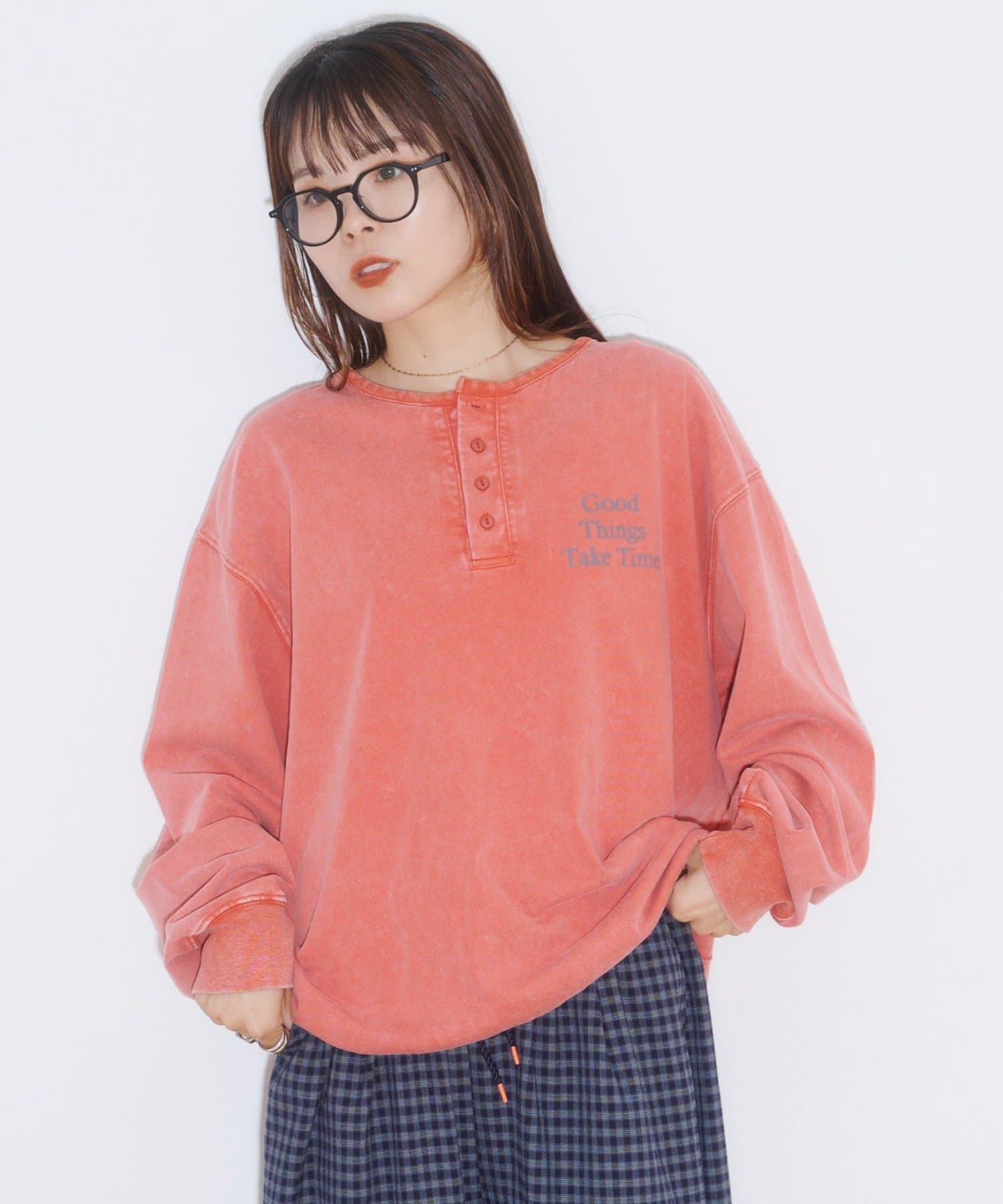 CIAOPANIC TYPY(チャオパニックティピー) パウダー加工ヘンリーロンTEE