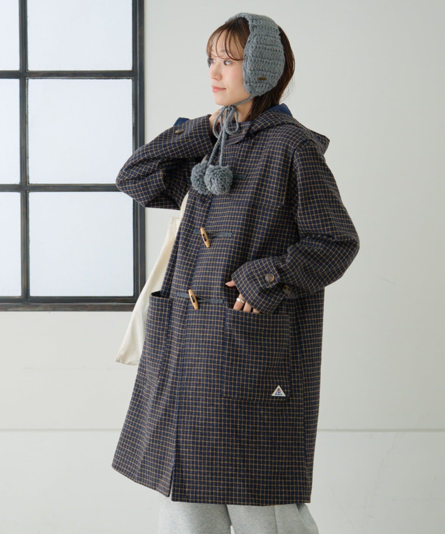 OUTLET(アウトレット) 【CIAOPANIC TYPY】チェック柄ダッフルロングコート