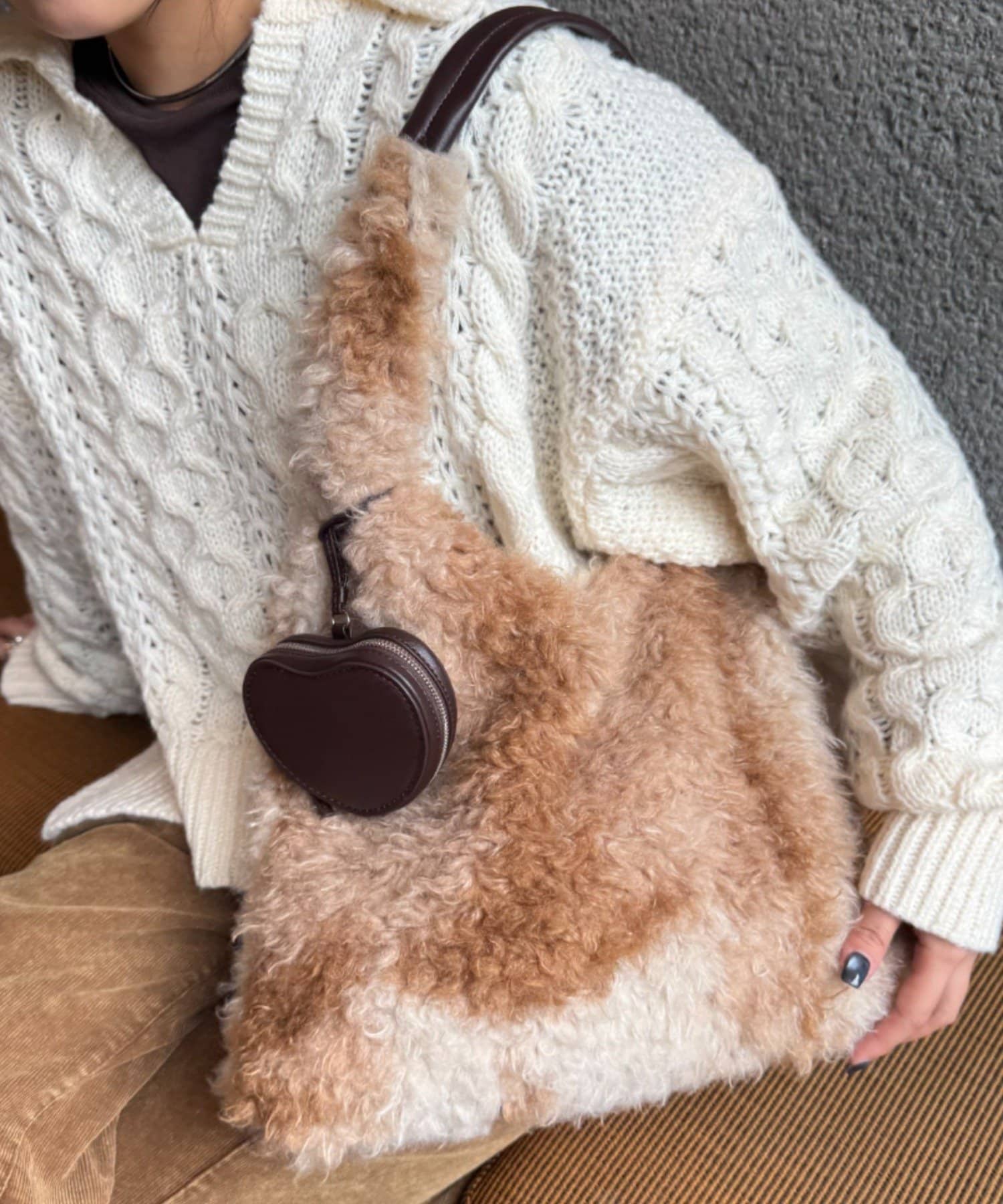 CIAOPANIC TYPY】ポーチチャーム付きミックスボアBAG | OUTLET