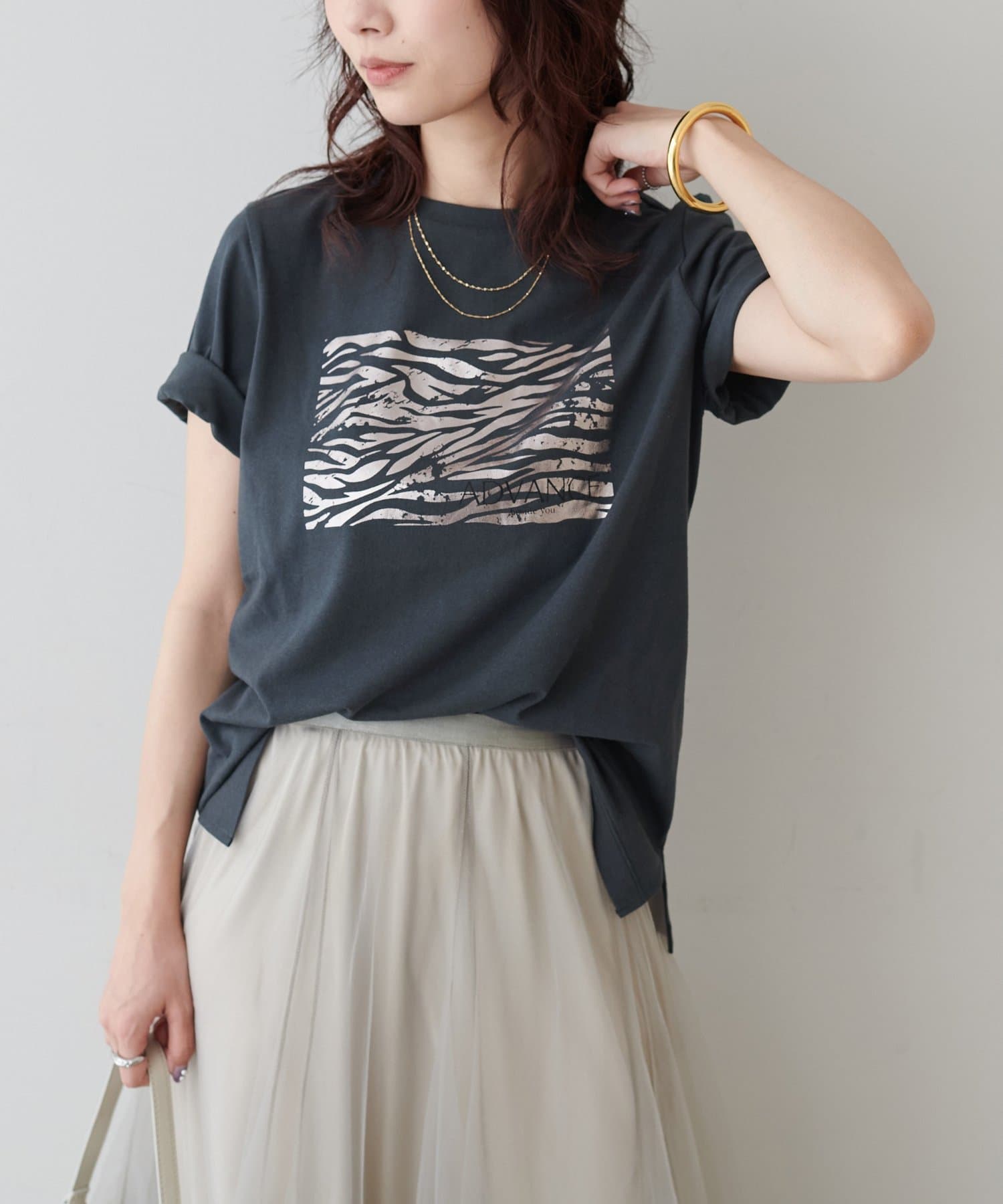 LARUTA(ラルータ) 汗染み防止箔ロゴT