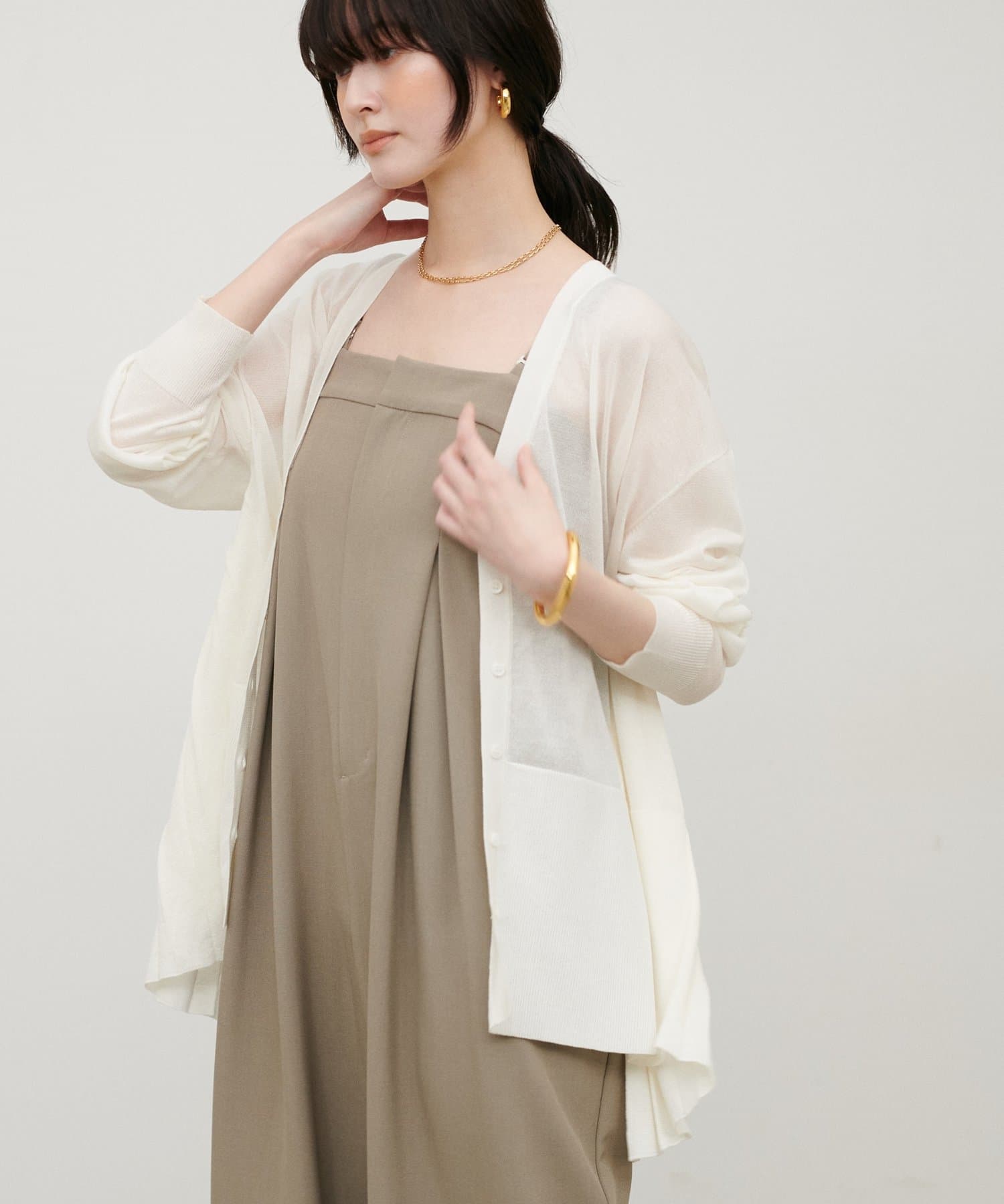 LARUTA(ラルータ) バックプリーツニットカーディガン