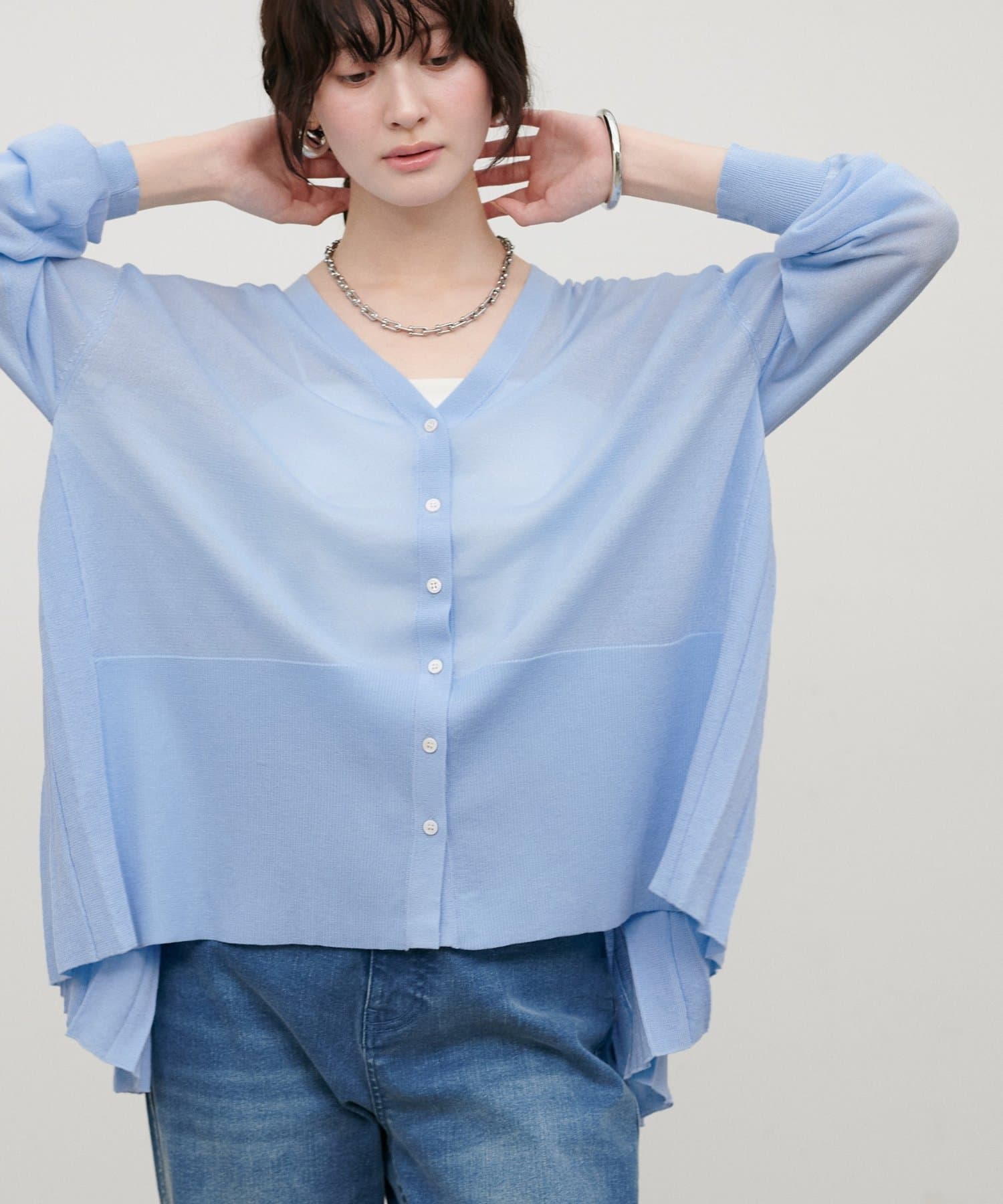 LARUTA(ラルータ) バックプリーツニットカーディガン
