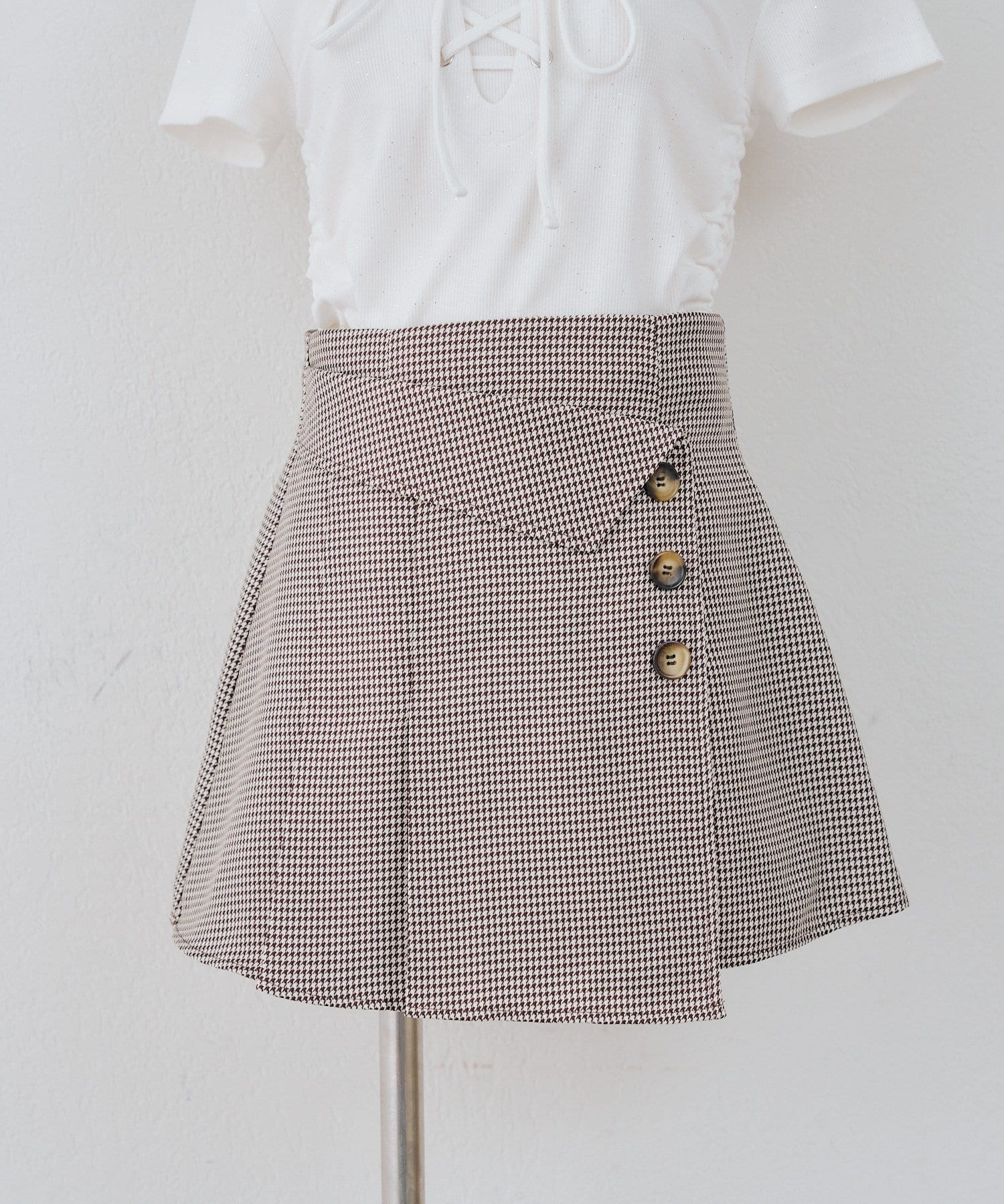 NICE CLAUP / OLIVE des OLIVE OUTLET(ナイスクラップ  / オリーブ デ オリーブ アウトレット) 【continuer】折り返しプリーツミニスカート