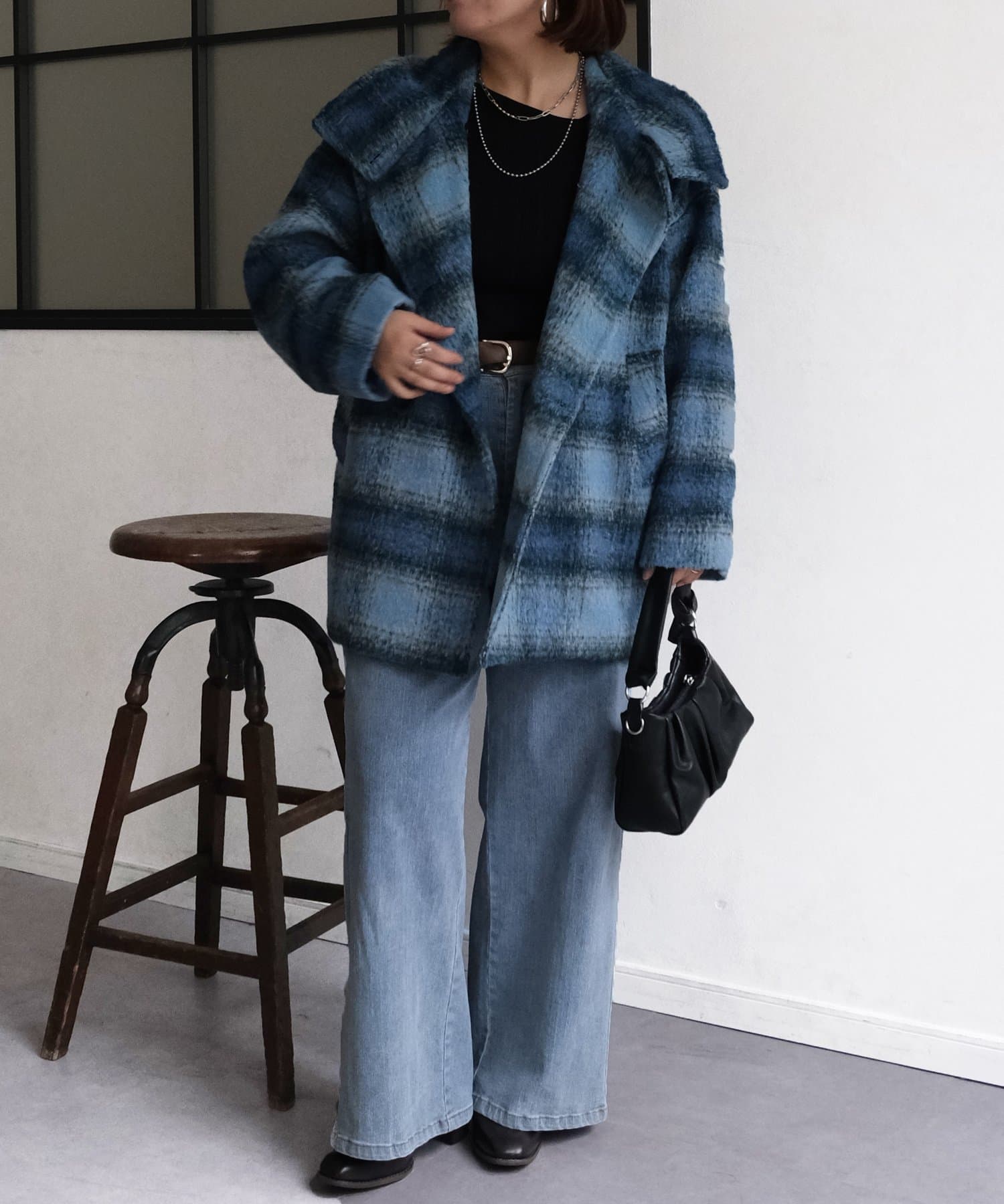 Chez toi(シェトワ) シャギースタンドネックコート