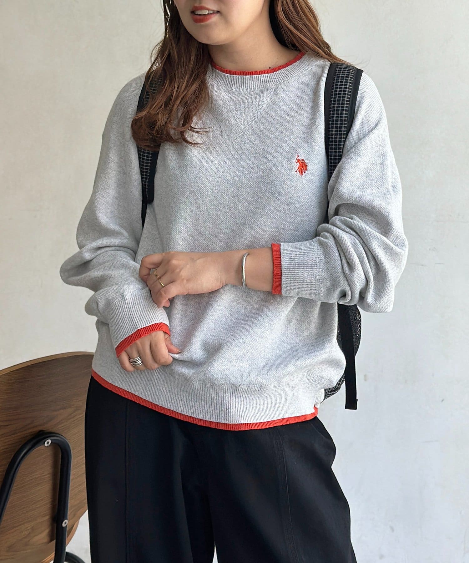CPCM(シーピーシーエム) 【U.S. POLO ASSN.】フェイクレイヤードスウェットライクニット