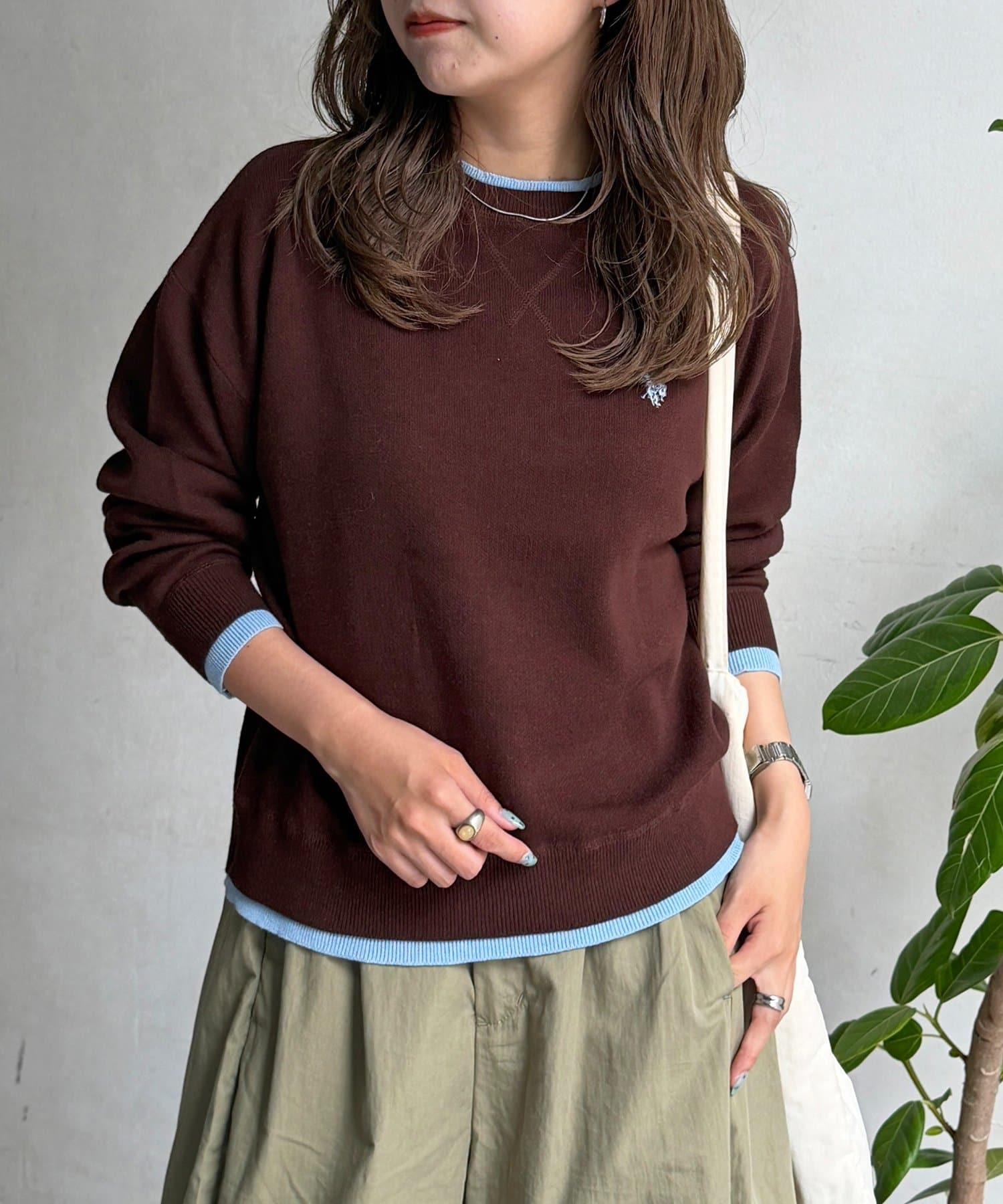 CPCM(シーピーシーエム) 【U.S. POLO ASSN.】フェイクレイヤードスウェットライクニット