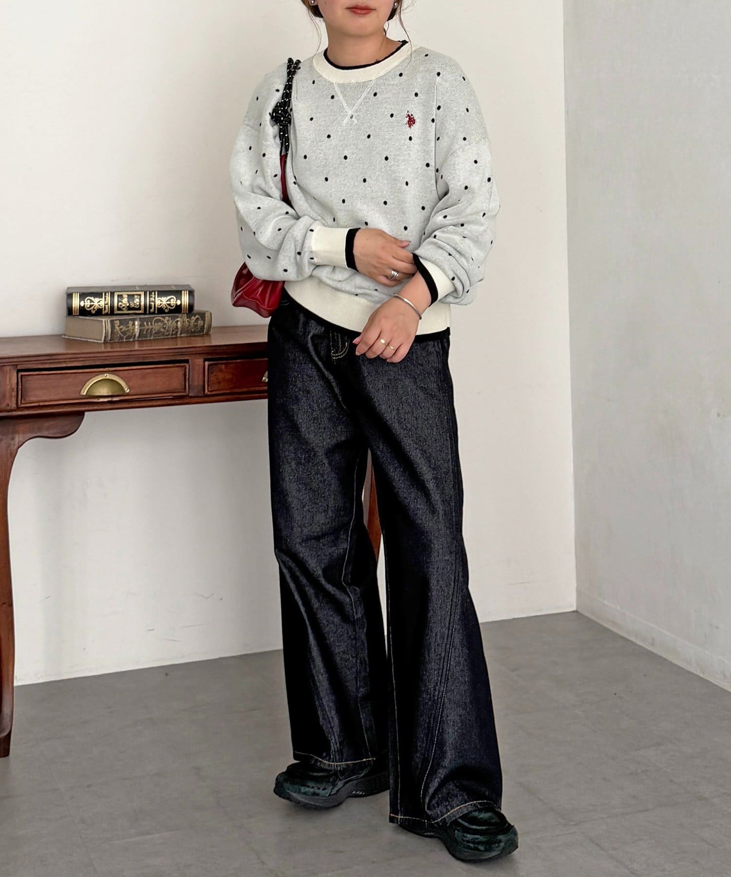 CPCM(シーピーシーエム) 【U.S. POLO ASSN.】フェイクレイヤードスウェットライクニット
