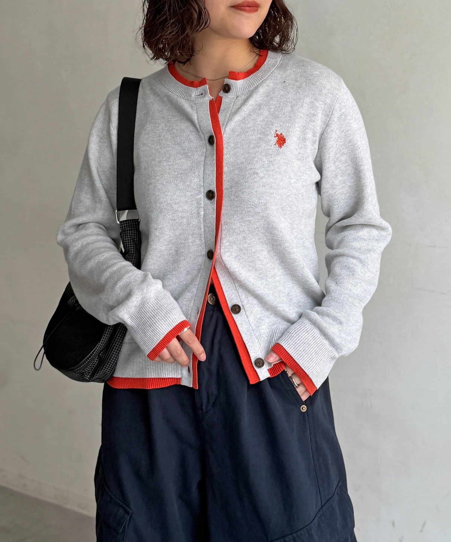 CPCM(シーピーシーエム) 【U.S. POLO ASSN.】フェイクレイヤードクルーカーディガン