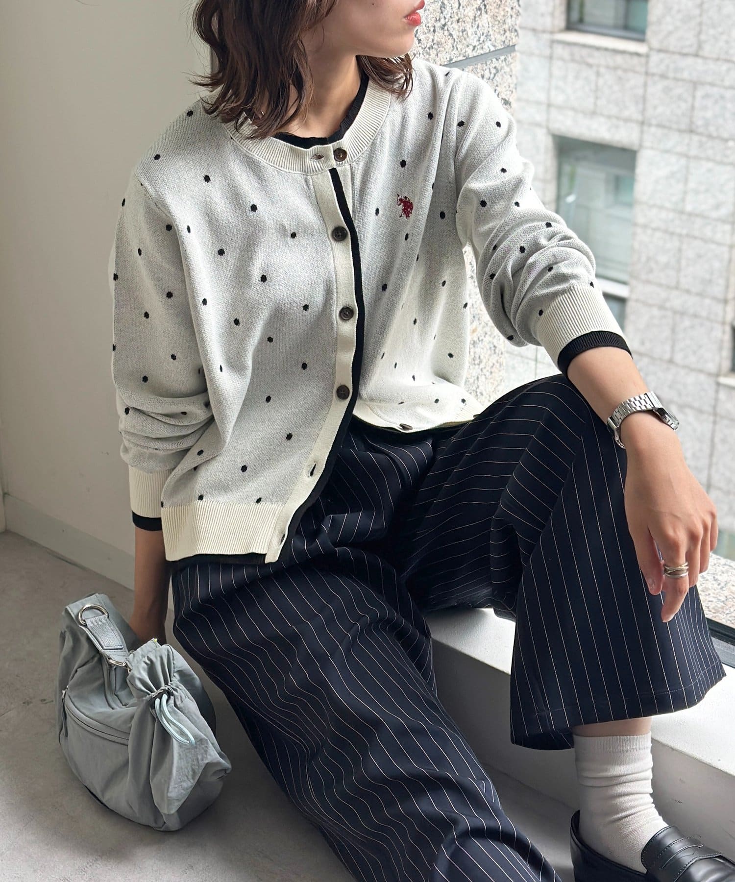CPCM(シーピーシーエム) 【U.S. POLO ASSN.】フェイクレイヤードクルーカーディガン