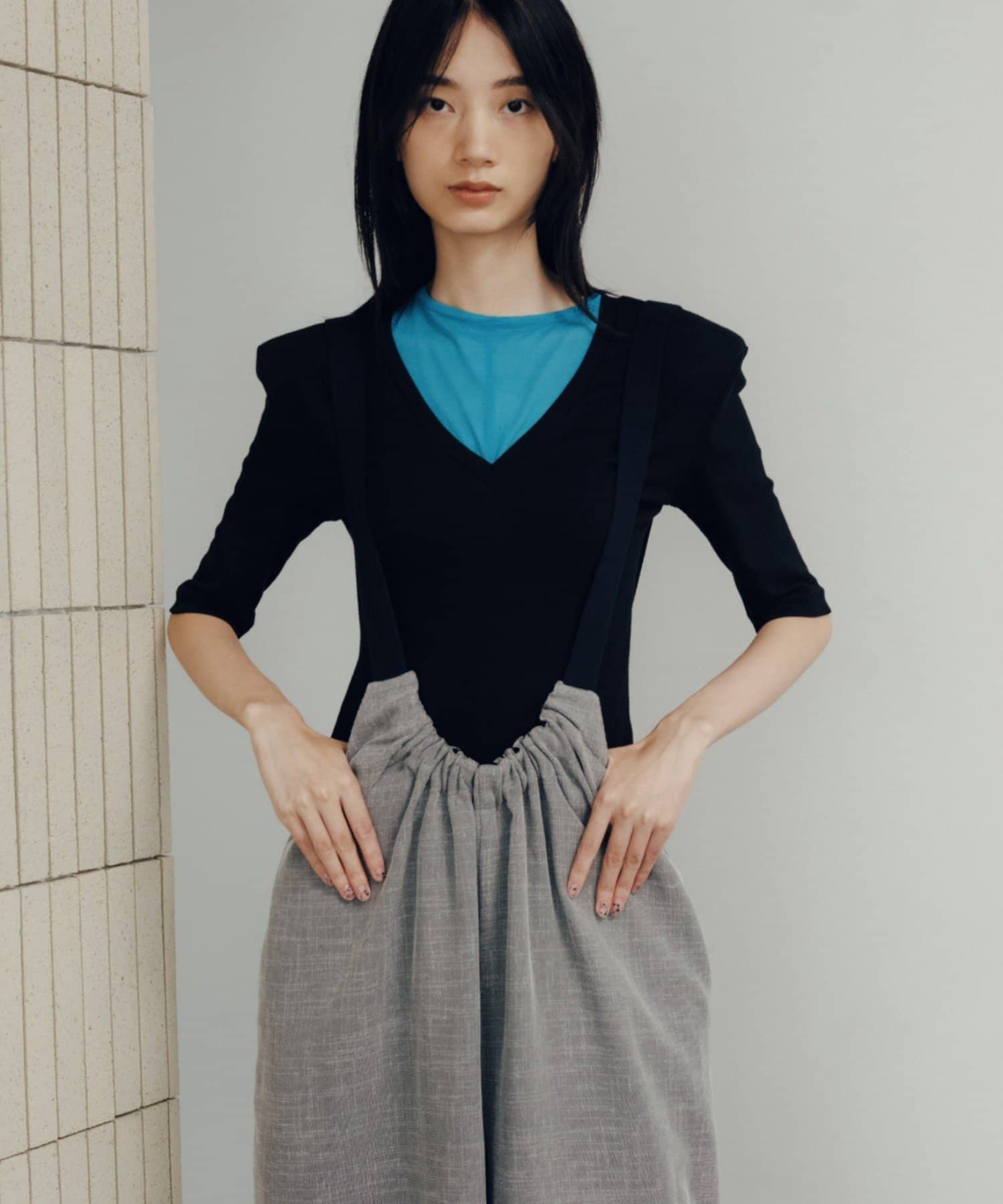 Pasterip(パセリ) Elbowーlength sleeve pad tee