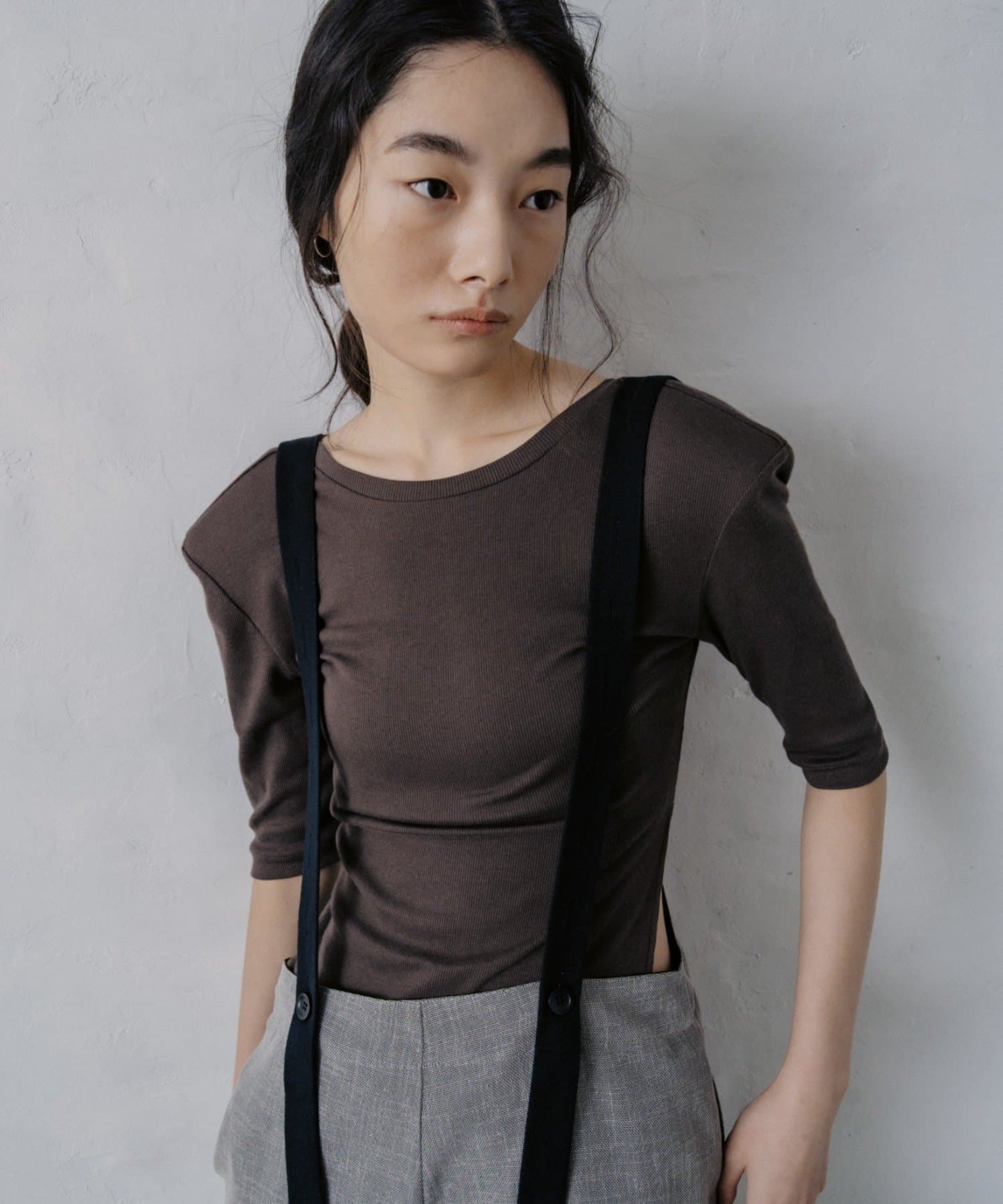 Pasterip(パセリ) Elbowーlength sleeve pad tee