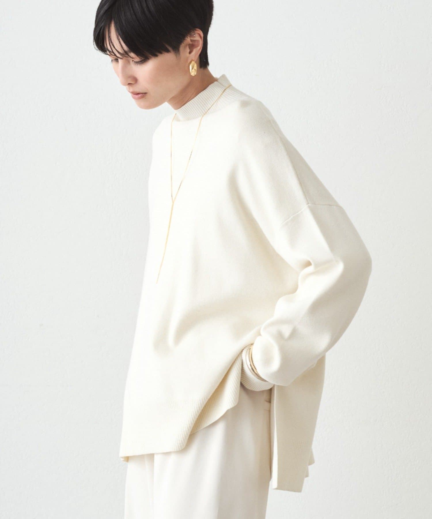 OUTLET(アウトレット) 【Loungedress】総針ハイネックニット