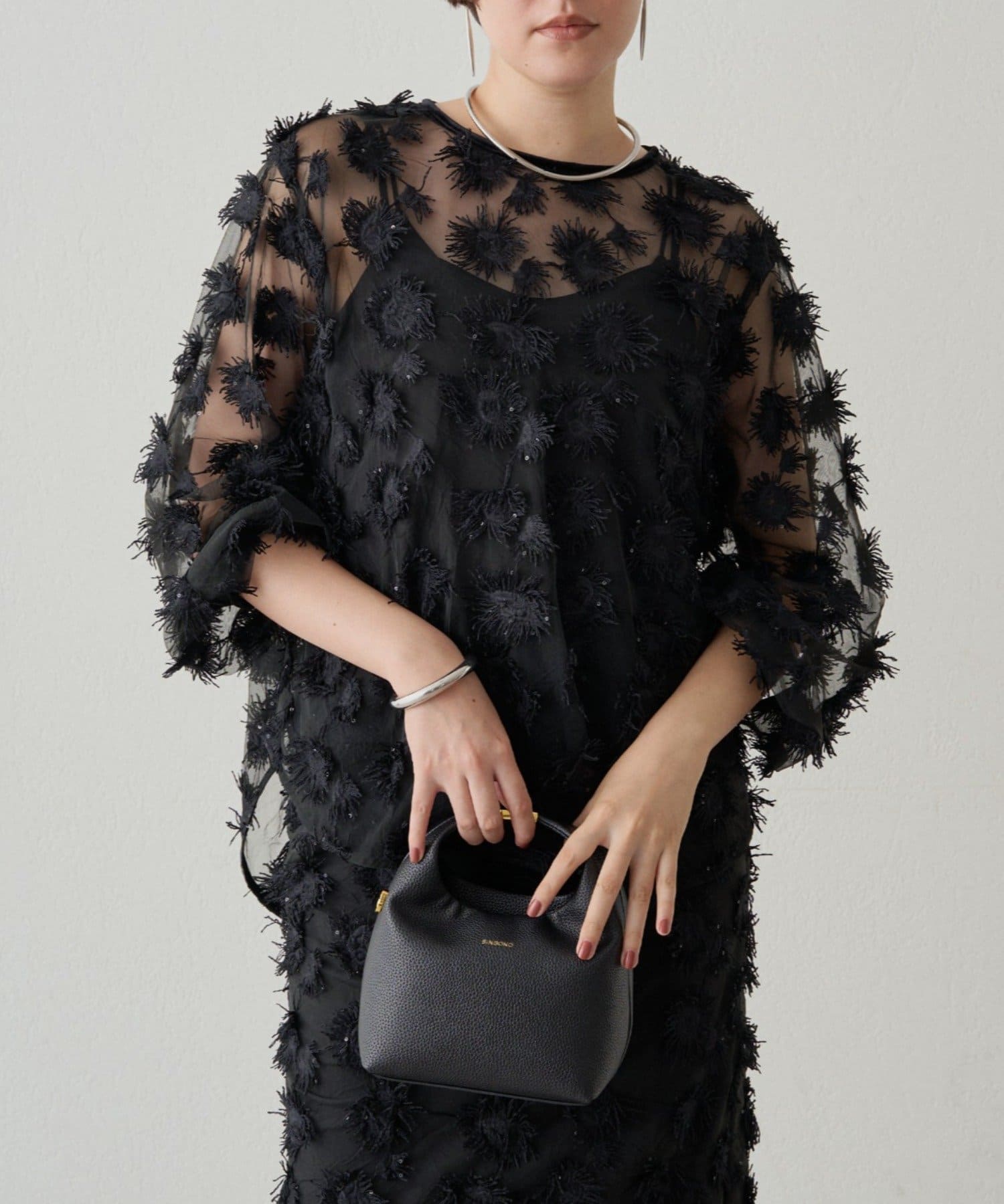 Loungedress】【Atelier N5】ジャガードシアーブラウス | OUTLET