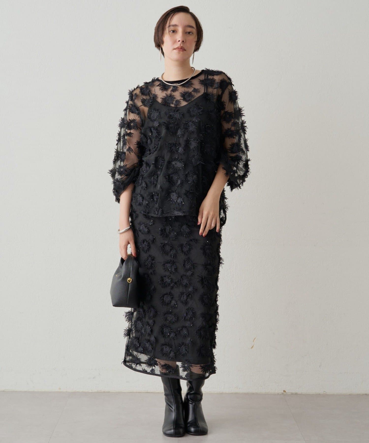 Loungedress】【Atelier N5】ジャガードシアーブラウス | OUTLET