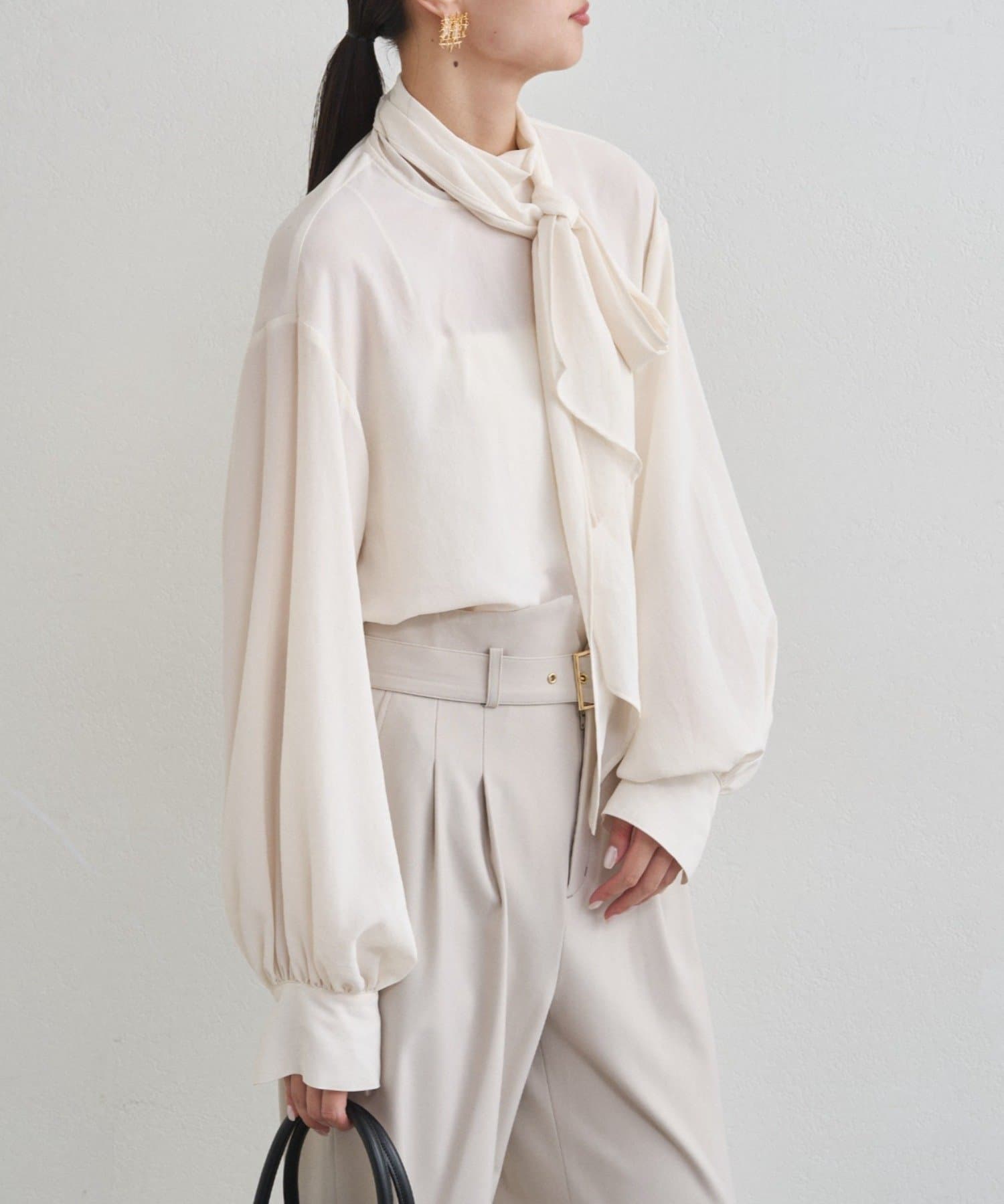 Loungedress】【Atelier N5】シフォンボウタイブラウス | OUTLET