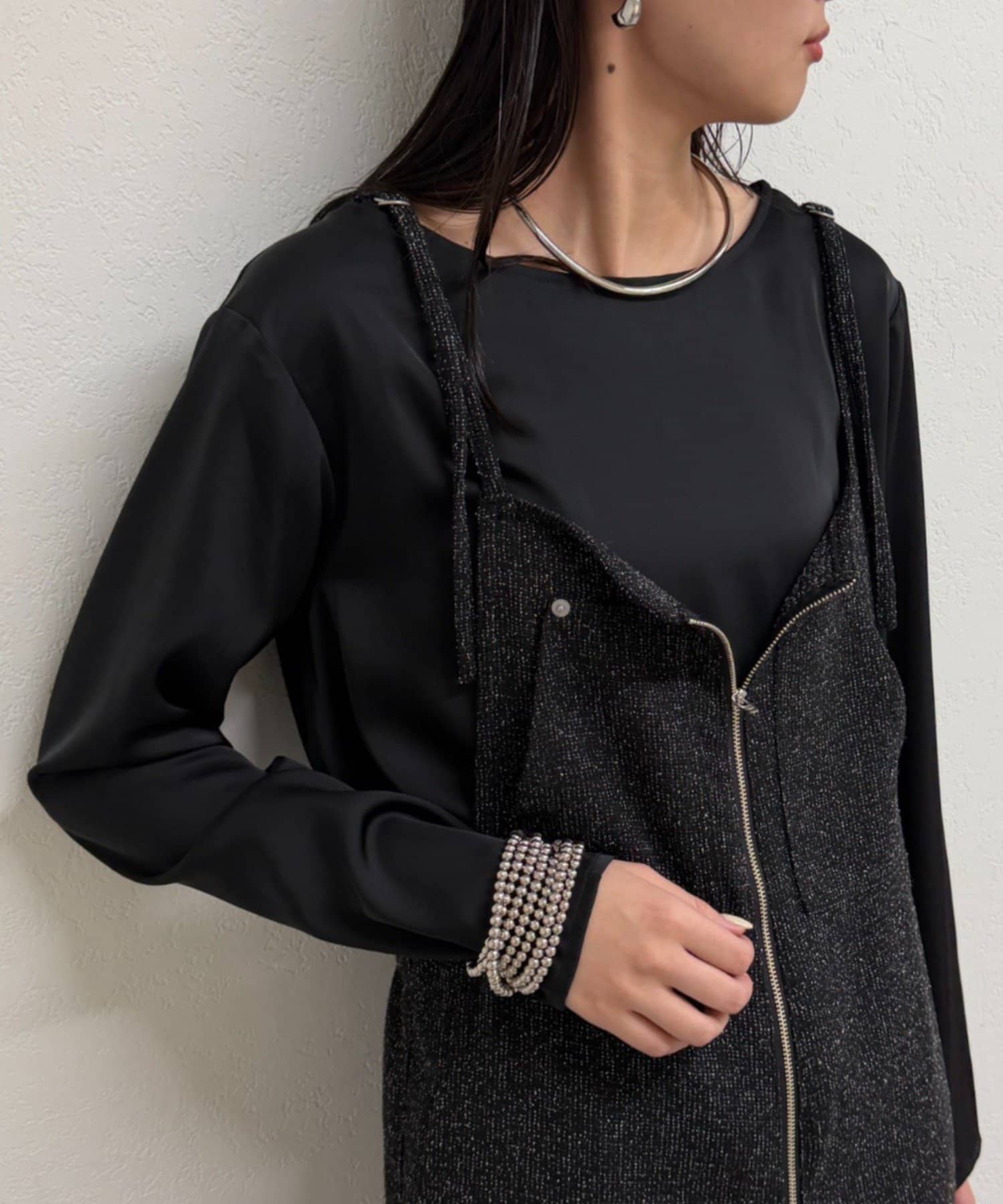 Loungedress】サテンロンTブラウス | OUTLET(アウトレット)レディース 