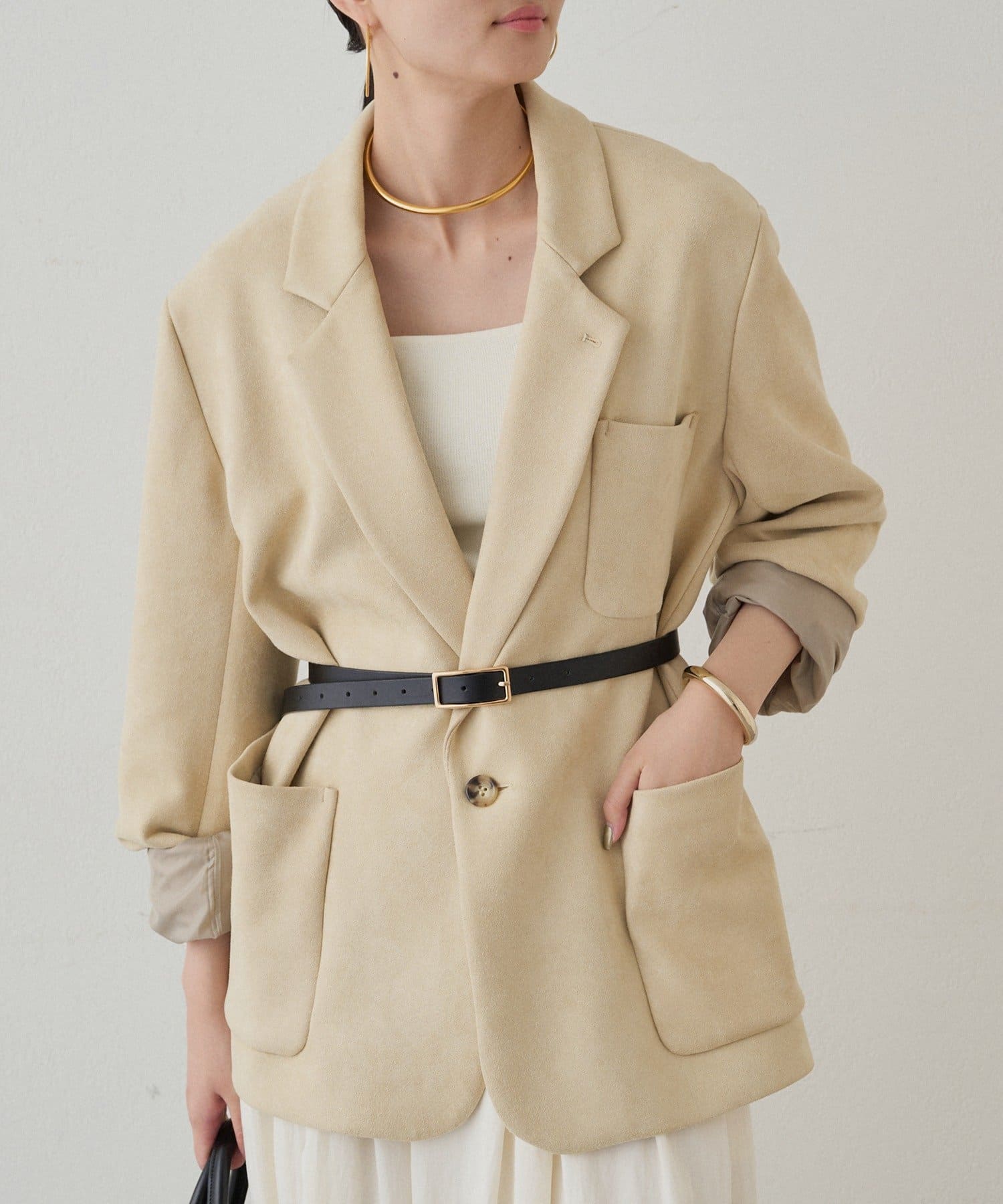 OUTLET(アウトレット) 【Loungedress】フェイクスウェードジャケット
