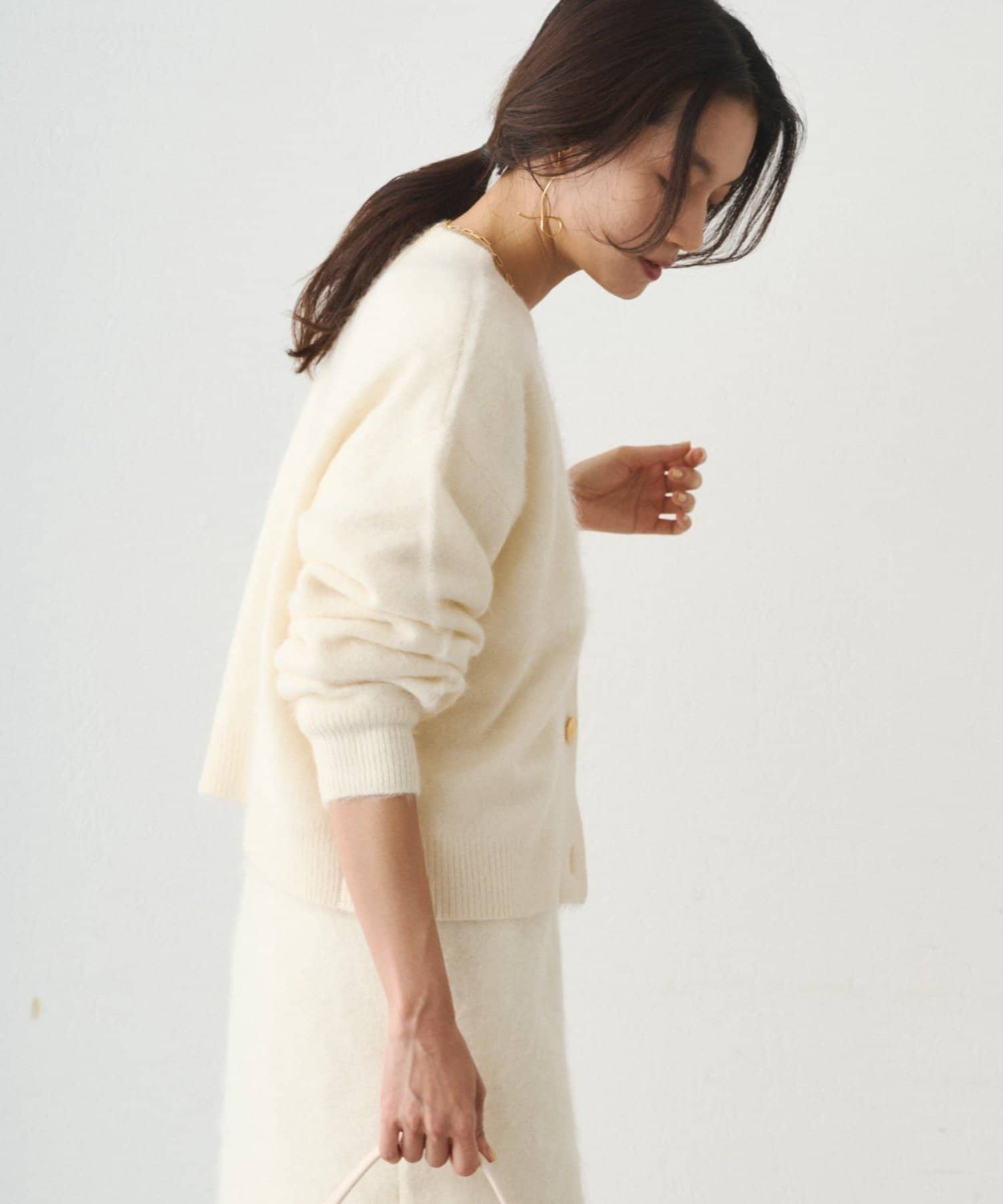 OUTLET(アウトレット) 【Loungedress】シャギーショートニットカーディガン