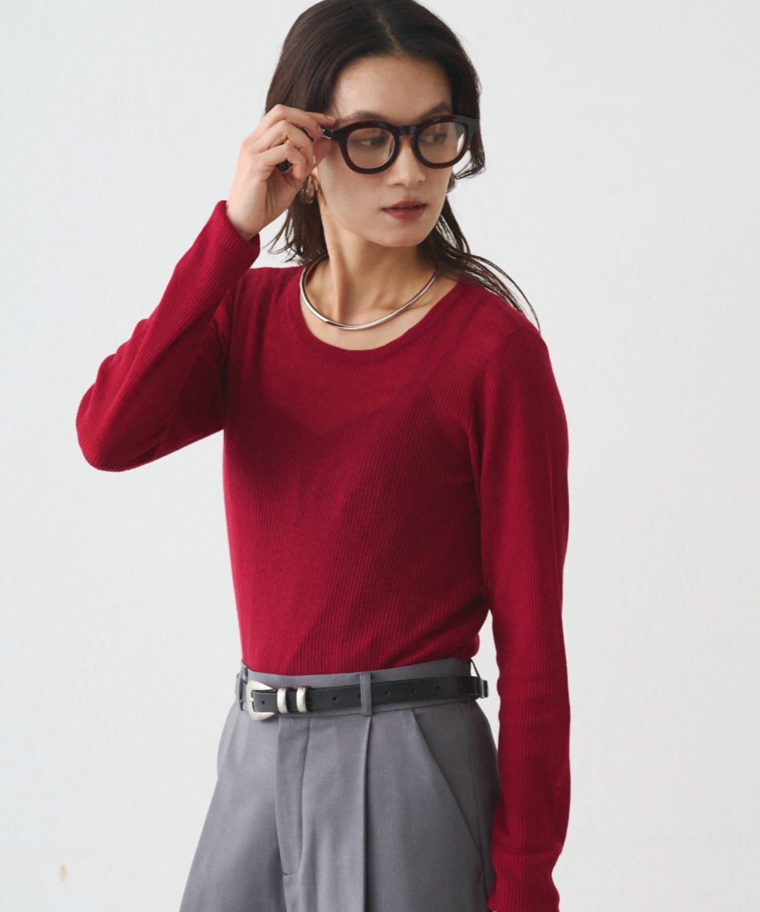 OUTLET(アウトレット) 【Loungedress】シアーニットプルオーバー