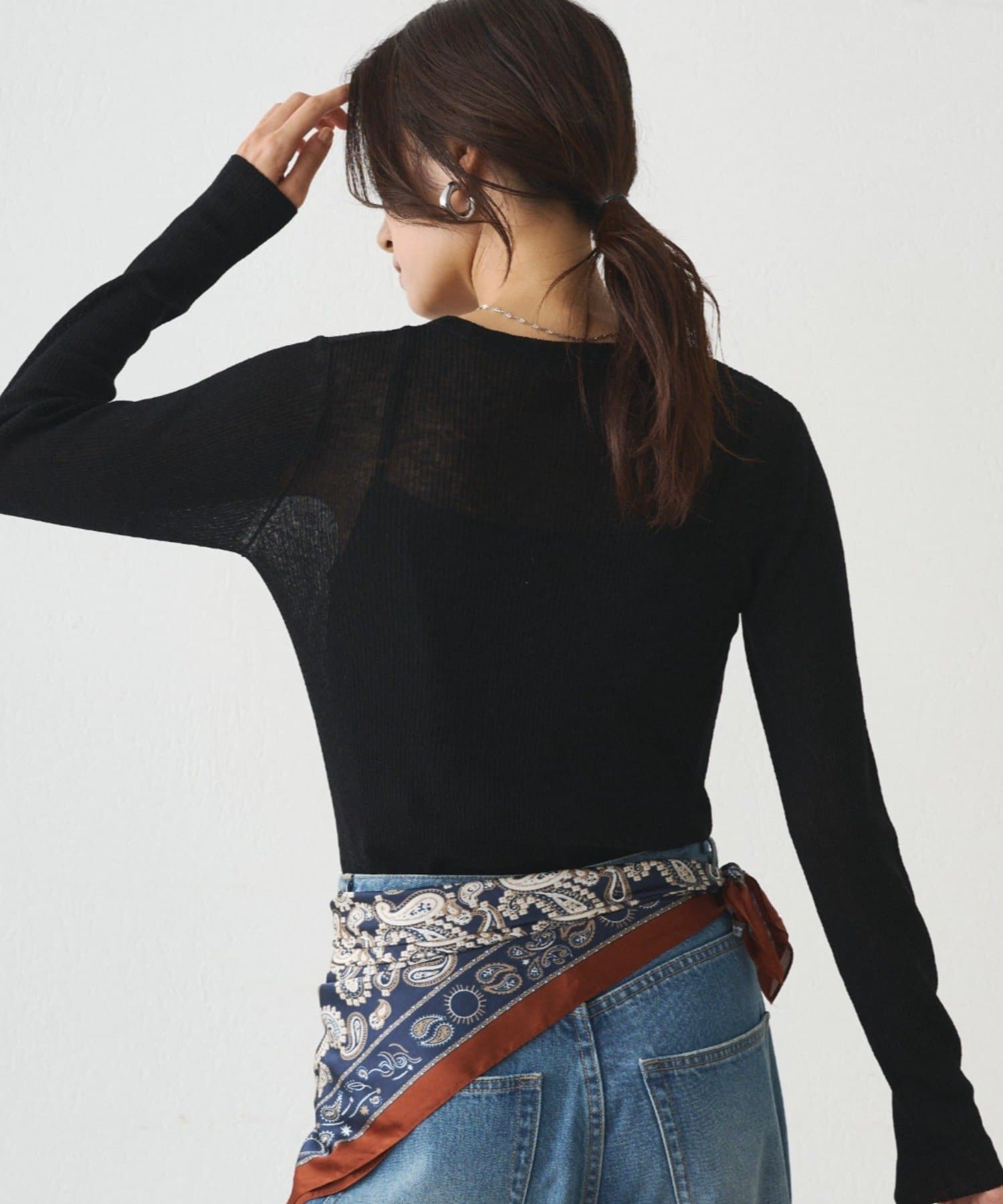 OUTLET(アウトレット) 【Loungedress】シアーニットプルオーバー