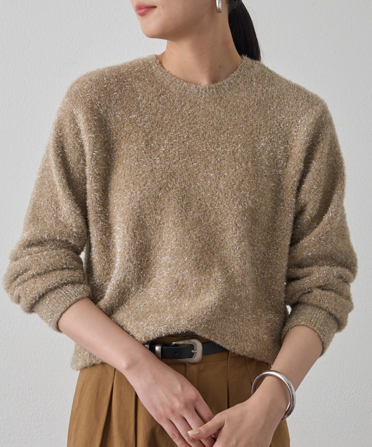 ラウンジドレス　ラメニット Loungedress】ラメニットプルオーバー | OUTLET(アウトレット