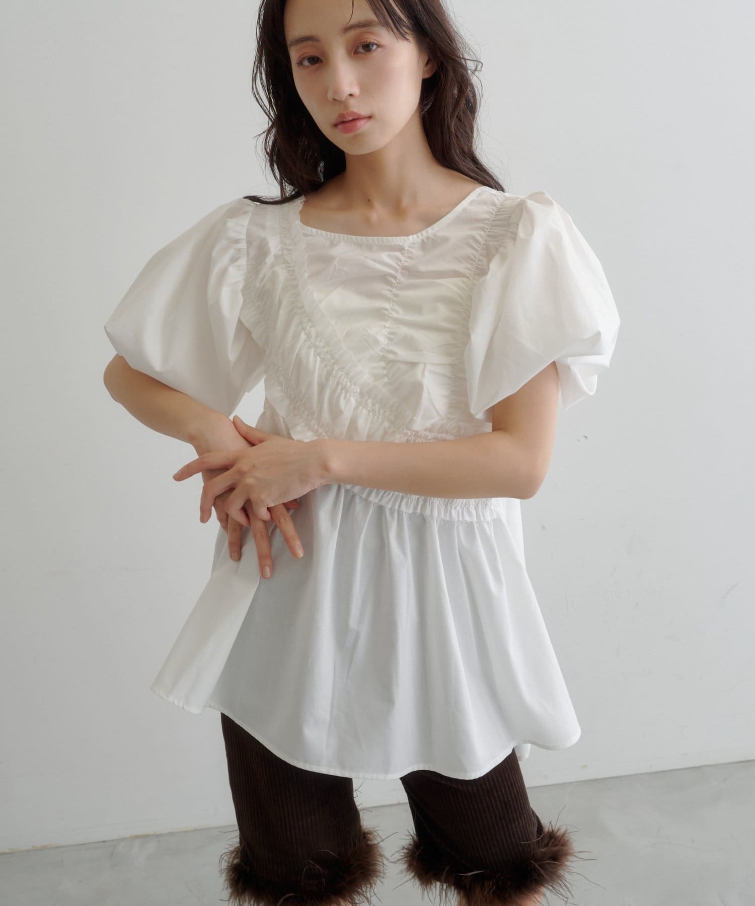 Kastane(カスタネ) 【7.18(土)12:00発売】フリルサッシュブラウス