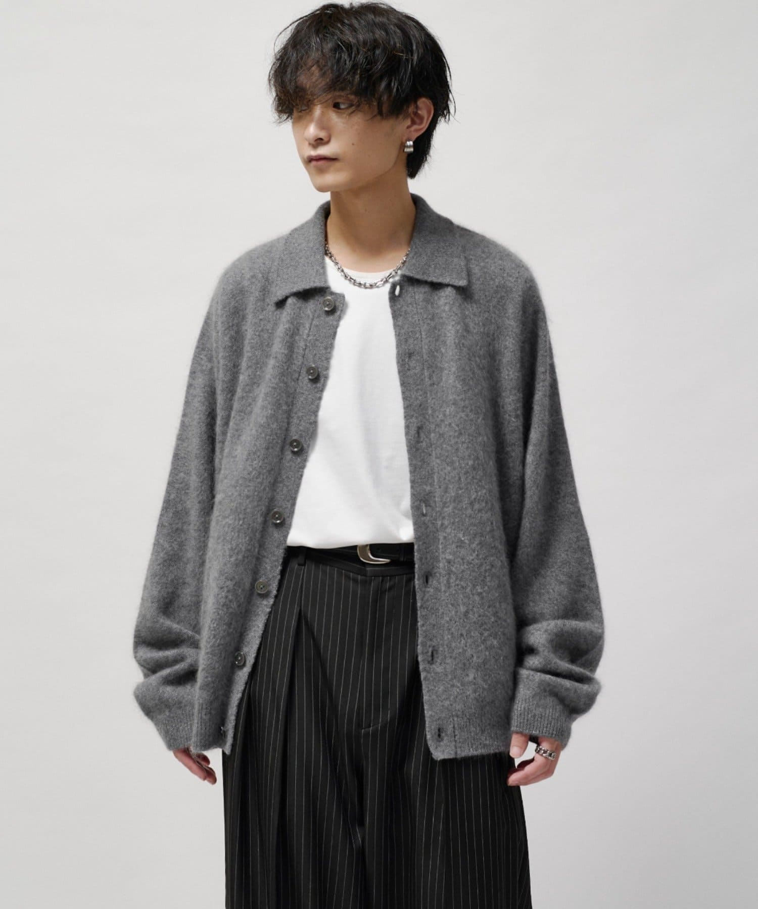 Lui's(ルイス) ナチュラルブラッシュウールニットカーディガン