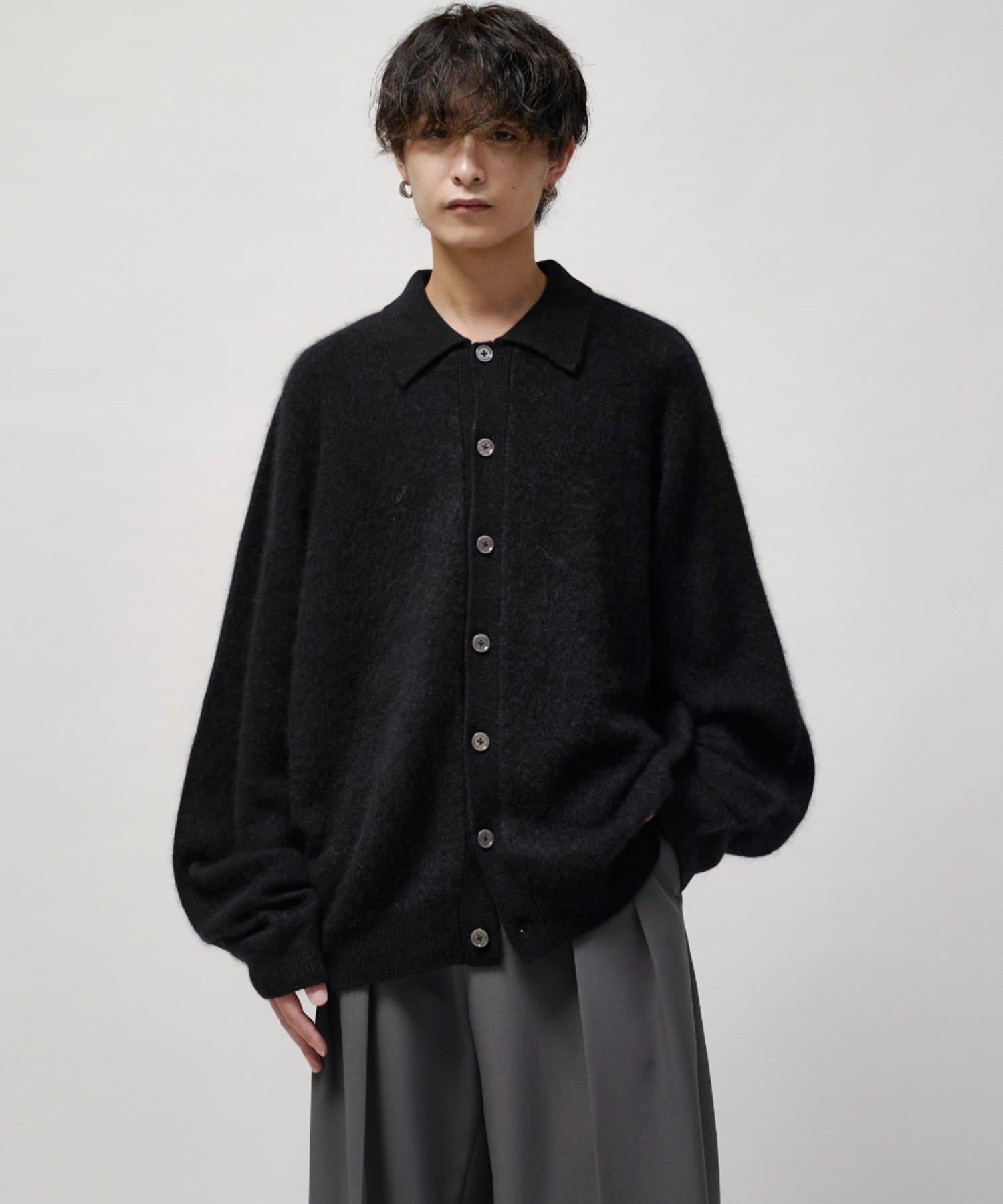Lui's(ルイス) ナチュラルブラッシュウールニットカーディガン