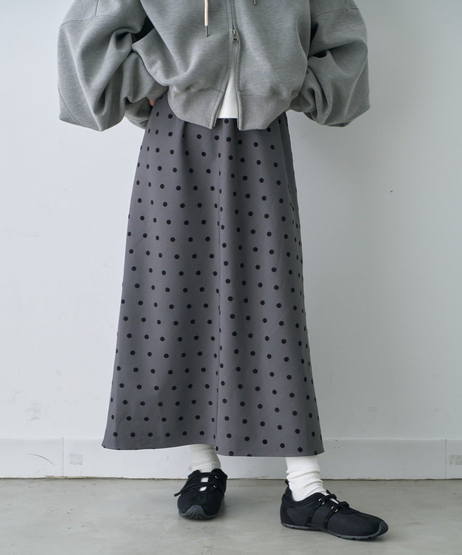CIAOPANIC TYPY(チャオパニックティピー) ∴【2サイズ展開】ドットフロッキーツイルナロースカート