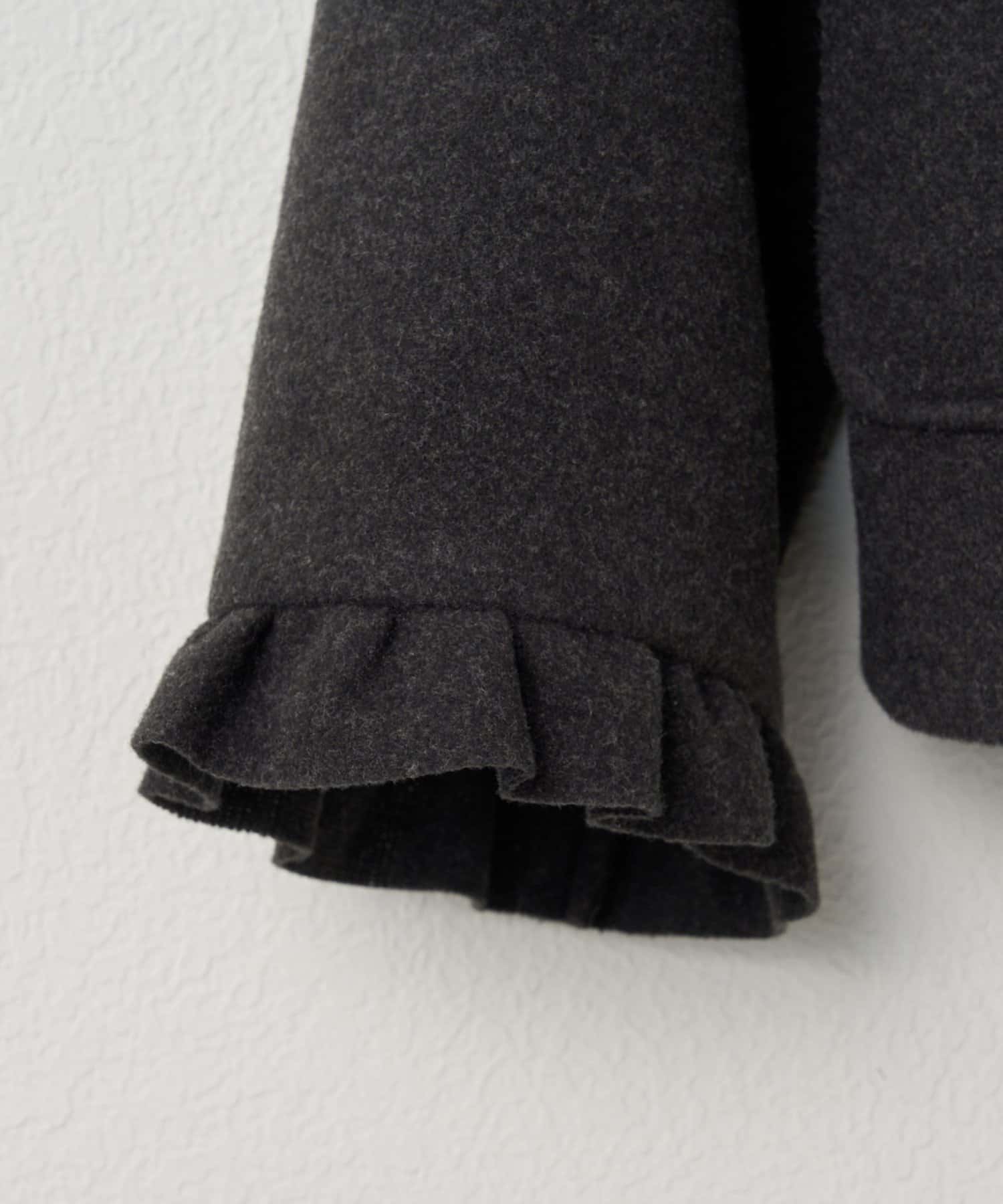 DISCOAT(ディスコート) 【umm./着映えアウター★】レース衿付きフリルウールライクコート