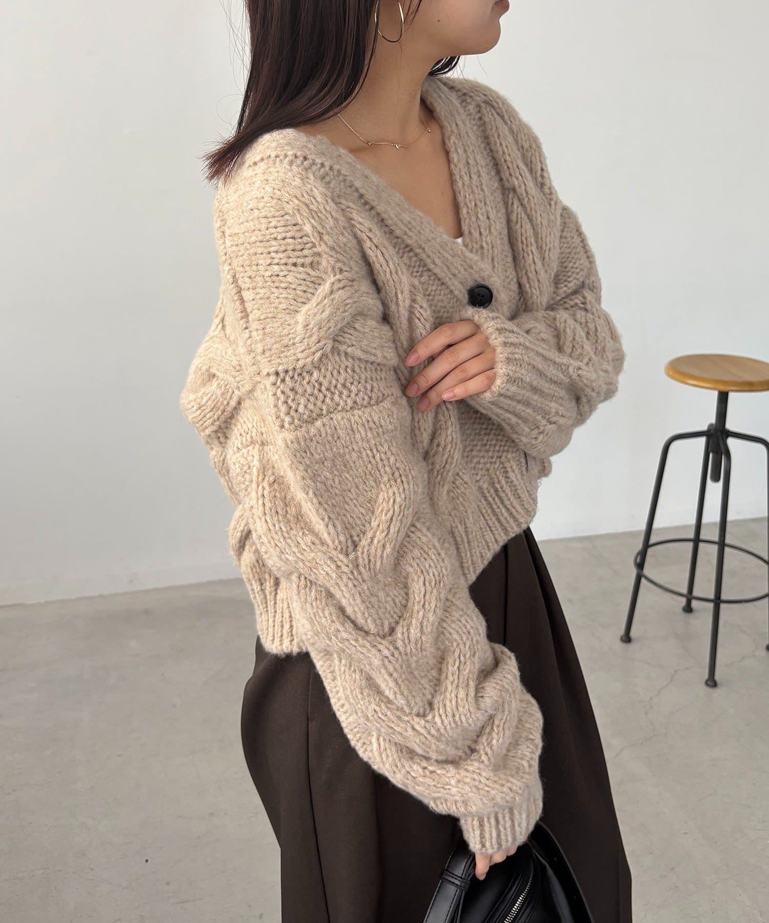 CAPRICIEUX LE'MAGE】BIGケーブルカーディガン | OUTLET(アウトレット