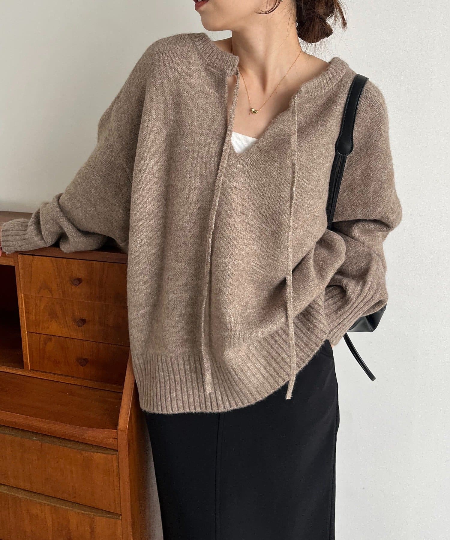 OUTLET(アウトレット) 【CAPRICIEUX LE'MAGE】もちふわ2WAYスキッパーニット