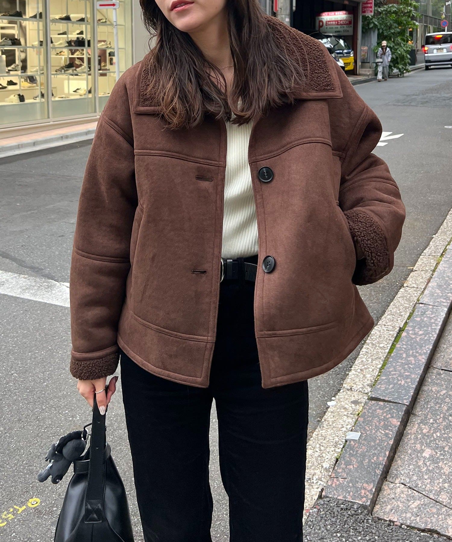 CAPRICIEUX LE'MAGE】スエードボアミドルコート | OUTLET(アウトレット