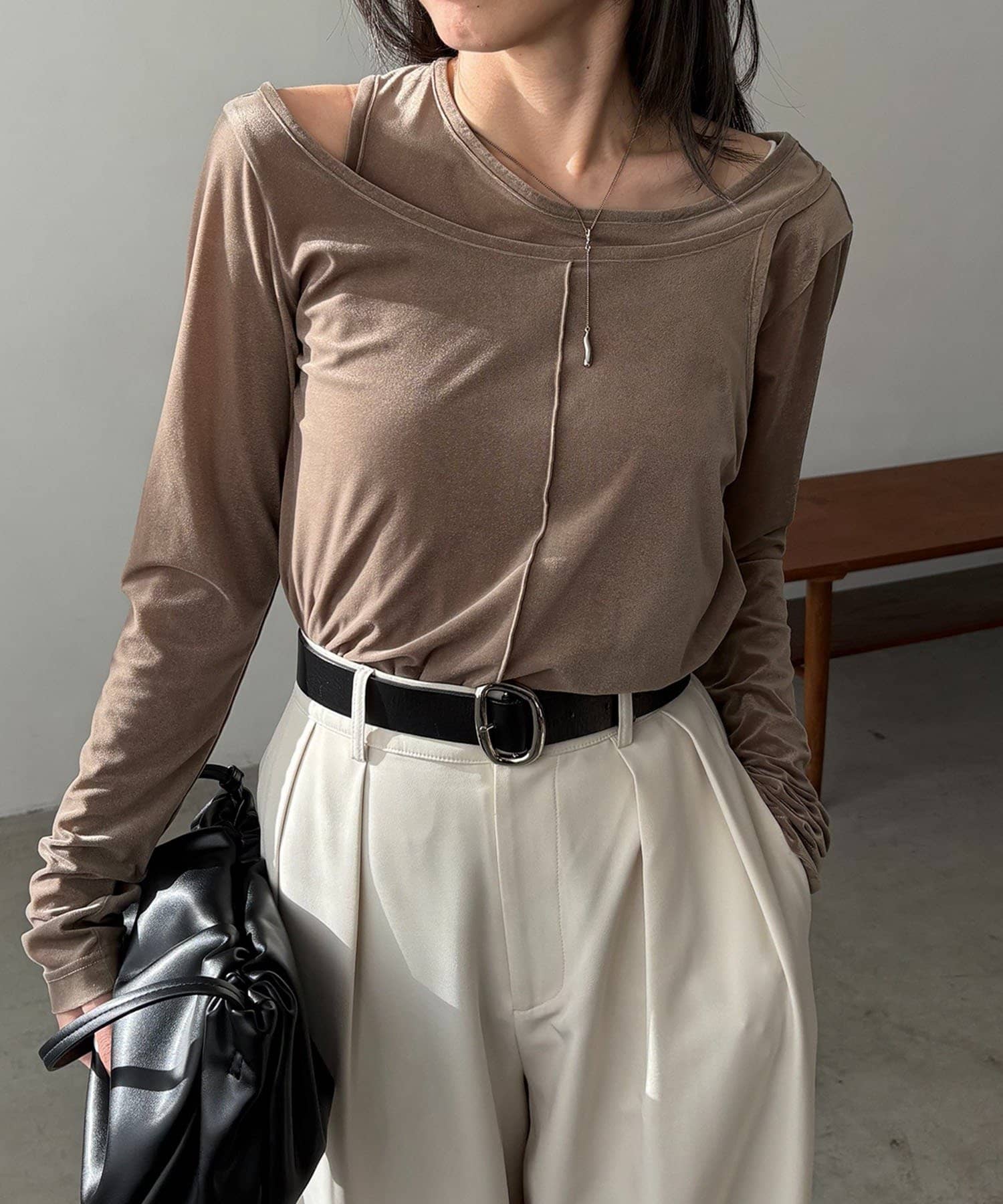 OUTLET(アウトレット) 【CAPRICIEUX LE'MAGE】レイヤードベロアTシャツ