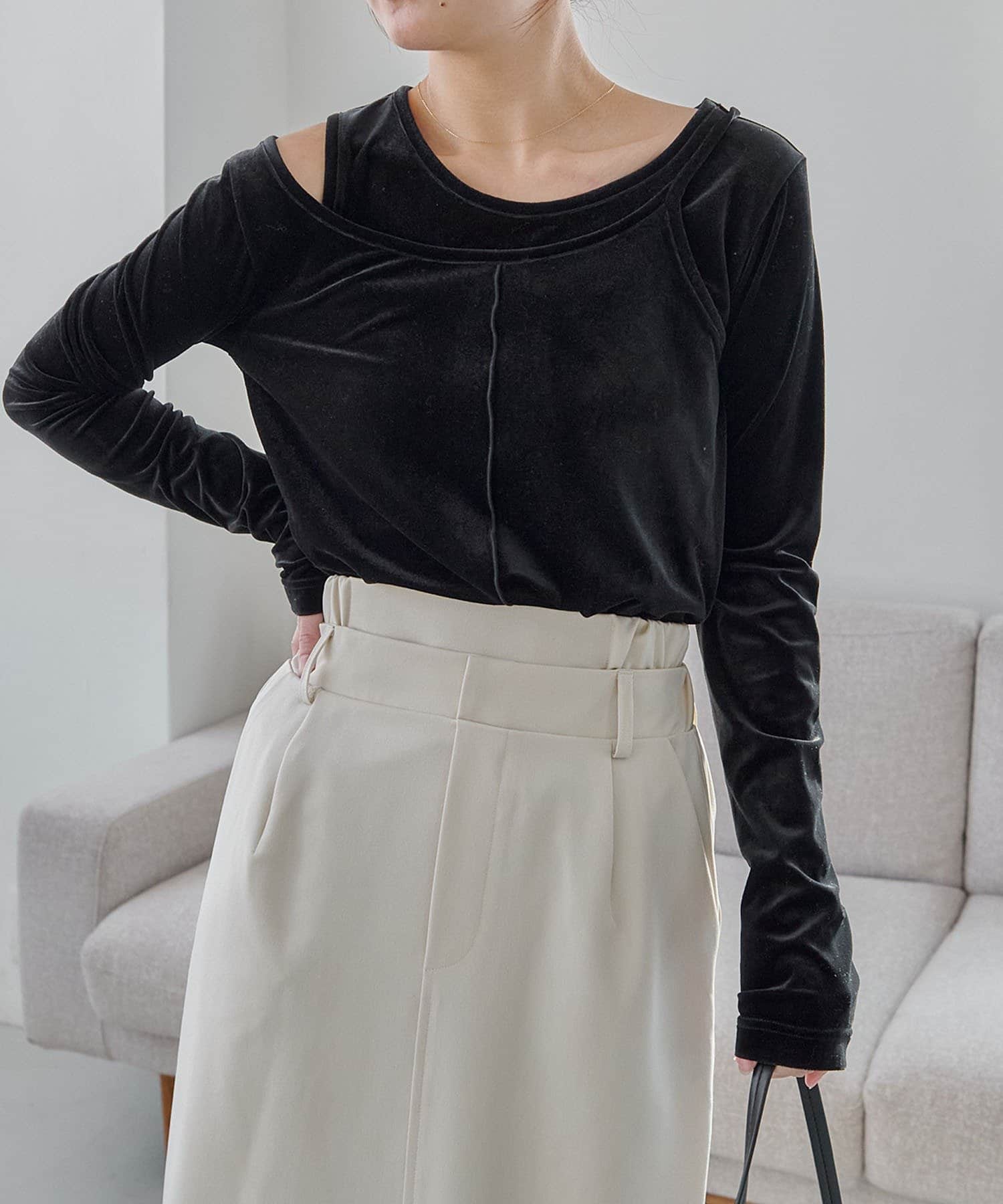 OUTLET(アウトレット) 【CAPRICIEUX LE'MAGE】レイヤードベロアTシャツ