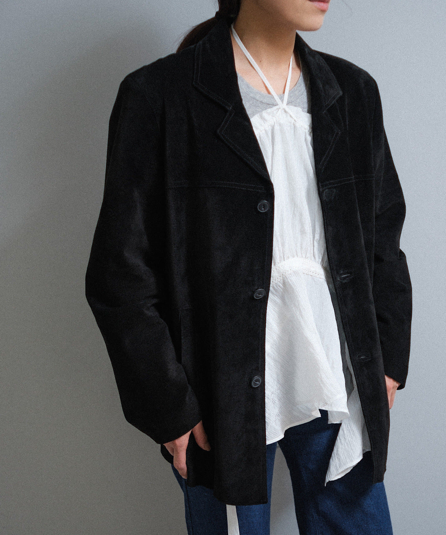 OUTLET(アウトレット) 【Pasterip】Suede leather jacket