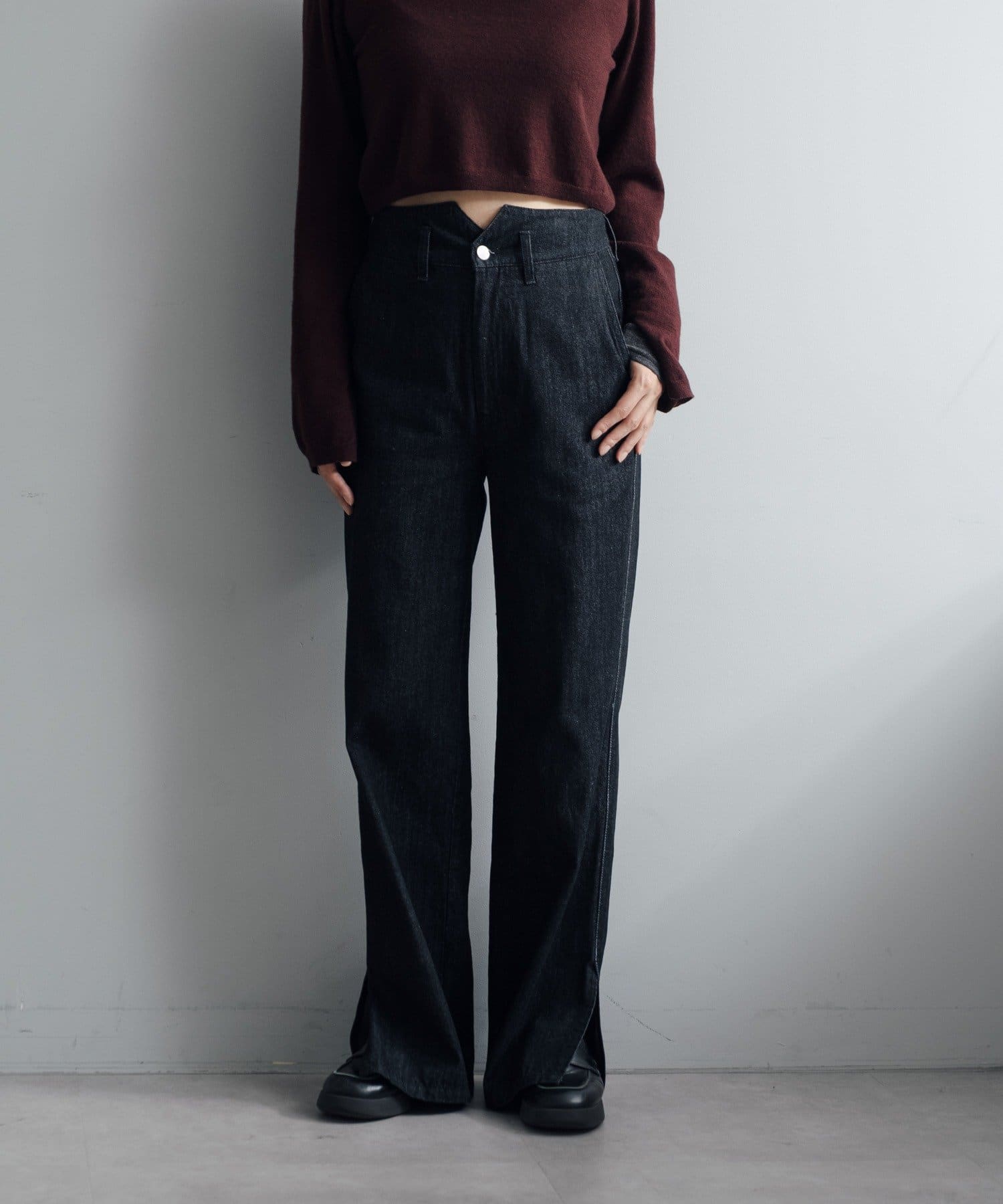 Pasterip】Regular fit slit denim | OUTLET(アウトレット)レディース