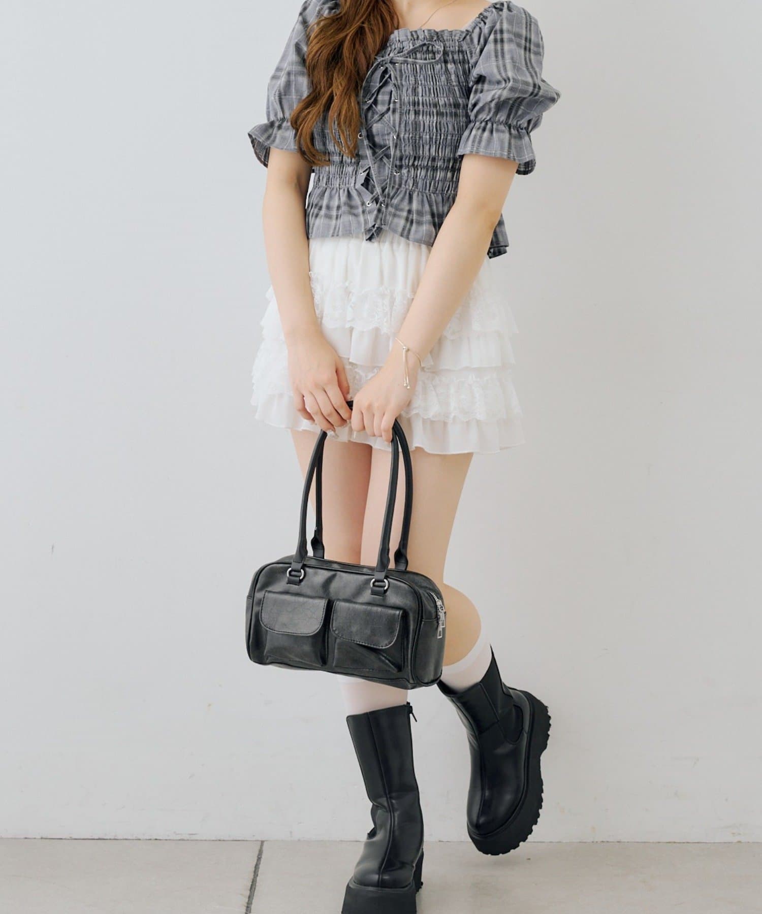 NICE CLAUP / OLIVE des OLIVE OUTLET(ナイスクラップ  / オリーブ デ オリーブ アウトレット) 【RMAF】ダブルポケットボストンバッグ