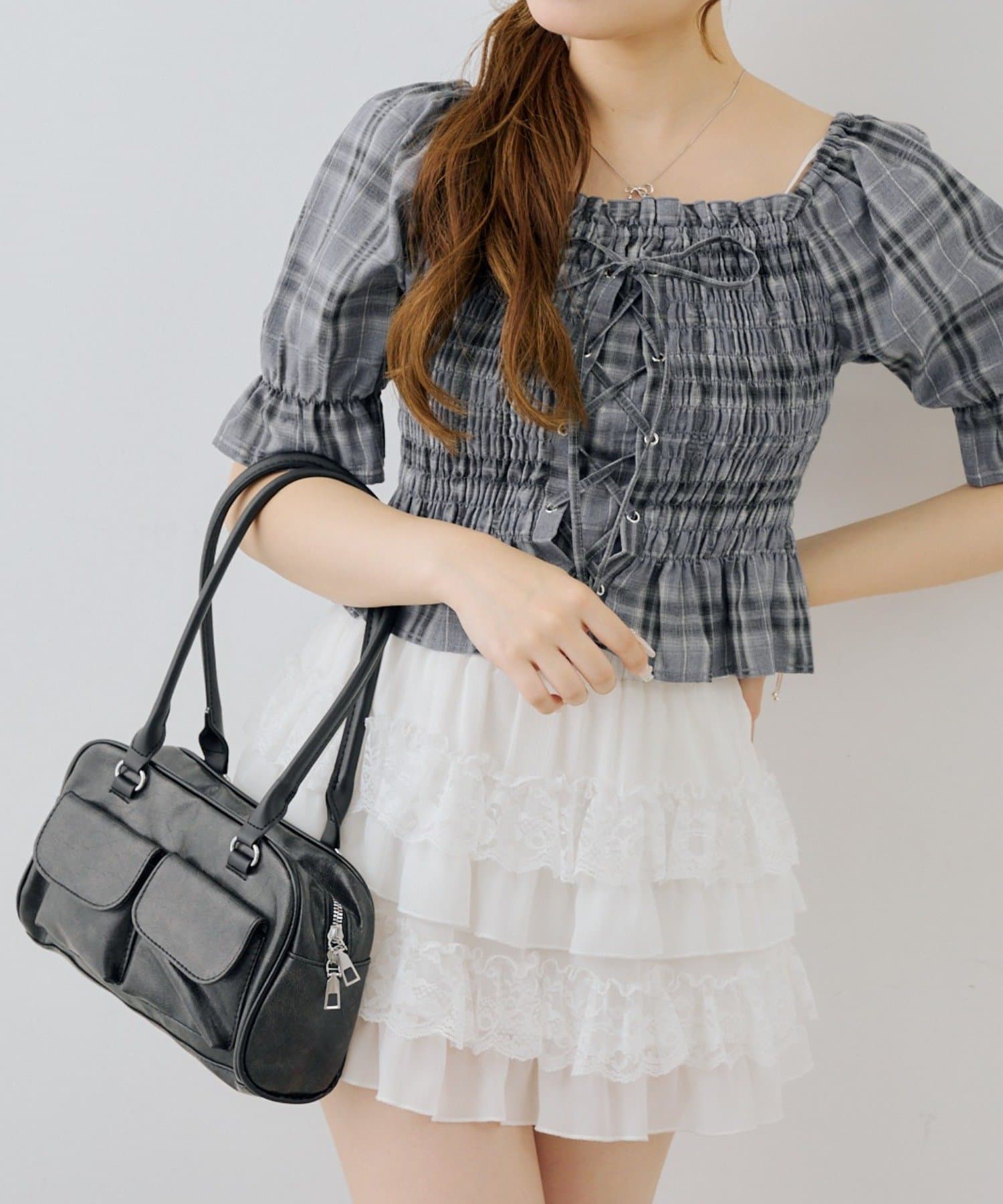 NICE CLAUP / OLIVE des OLIVE OUTLET(ナイスクラップ  / オリーブ デ オリーブ アウトレット) 【RMAF】ダブルポケットボストンバッグ