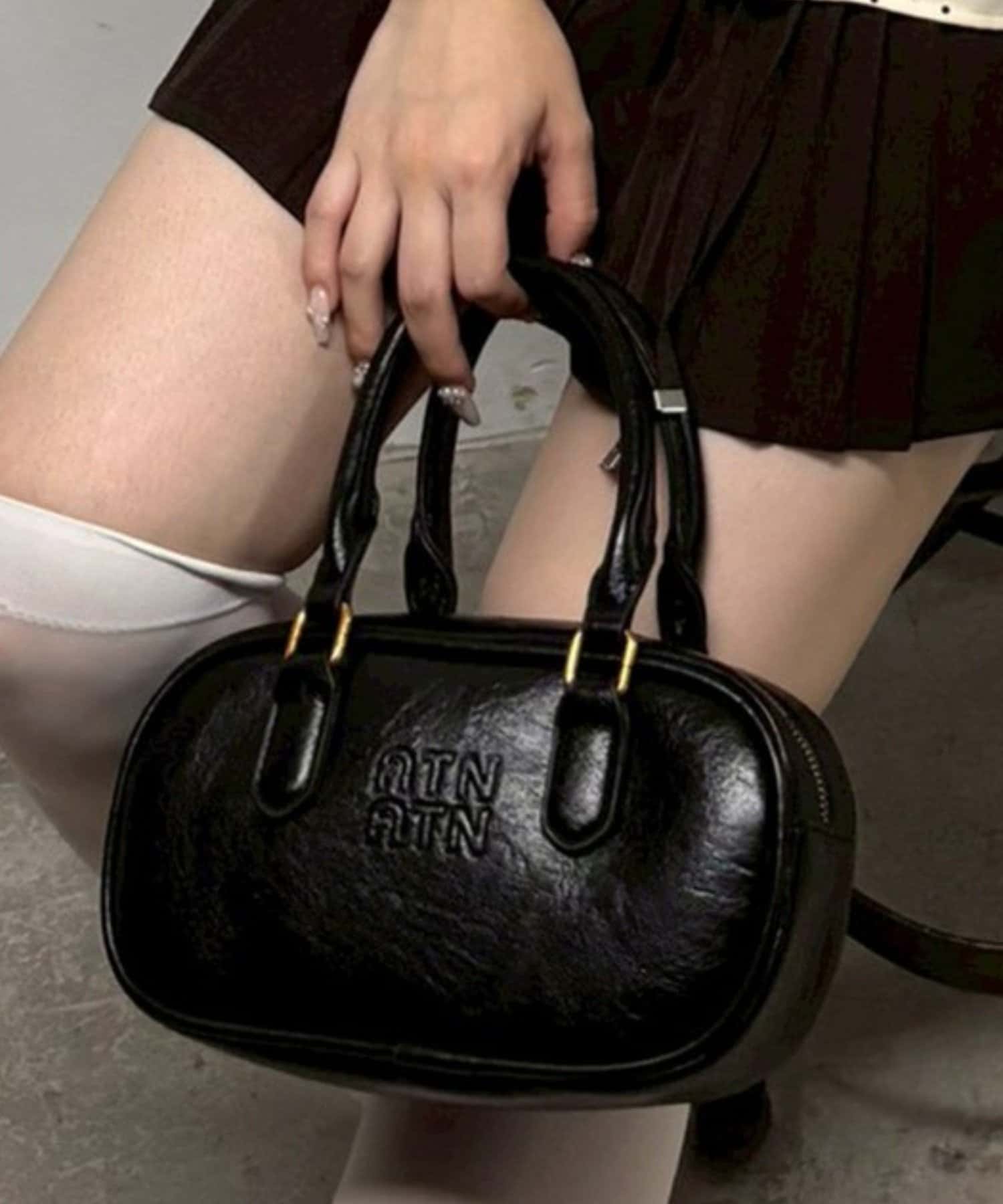 NICE CLAUP / OLIVE des OLIVE OUTLET(ナイスクラップ  / オリーブ デ オリーブ アウトレット) 【RMAF】ロゴミニボストンバッグ