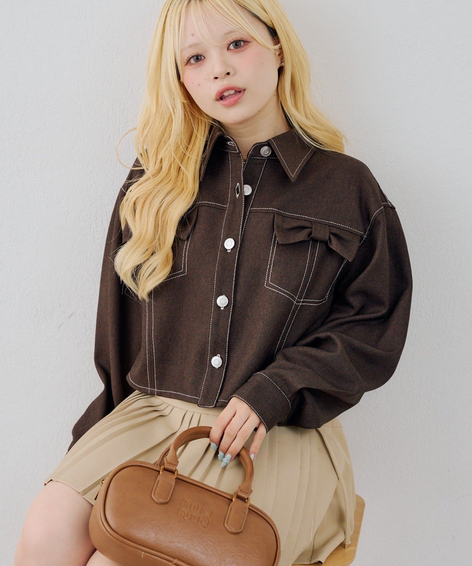 NICE CLAUP / OLIVE des OLIVE OUTLET(ナイスクラップ  / オリーブ デ オリーブ アウトレット) 【continuer】リボンブルゾン