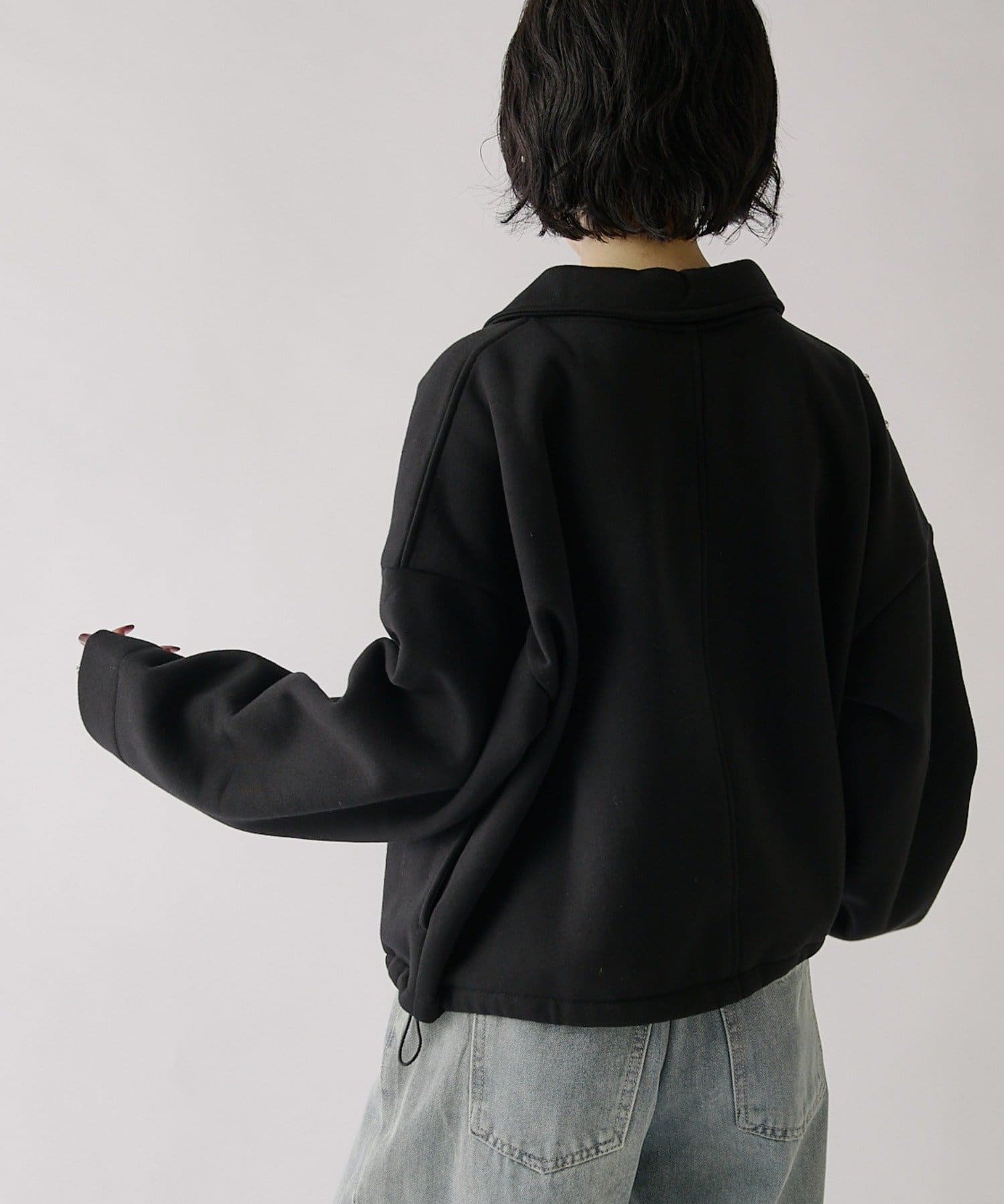-goocy-(グーシー) 裏起毛スタッズデザインZIPブルゾン