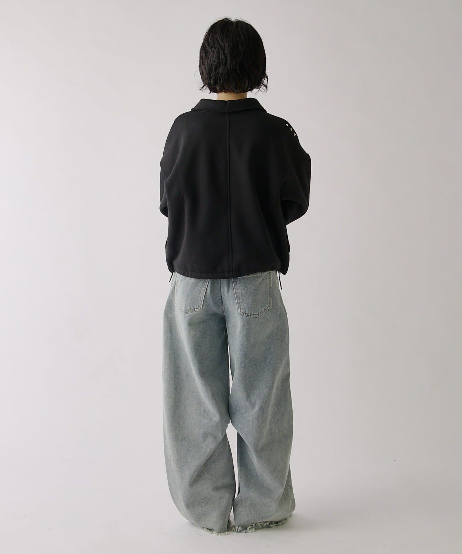 -goocy-(グーシー) 裏起毛スタッズデザインZIPブルゾン